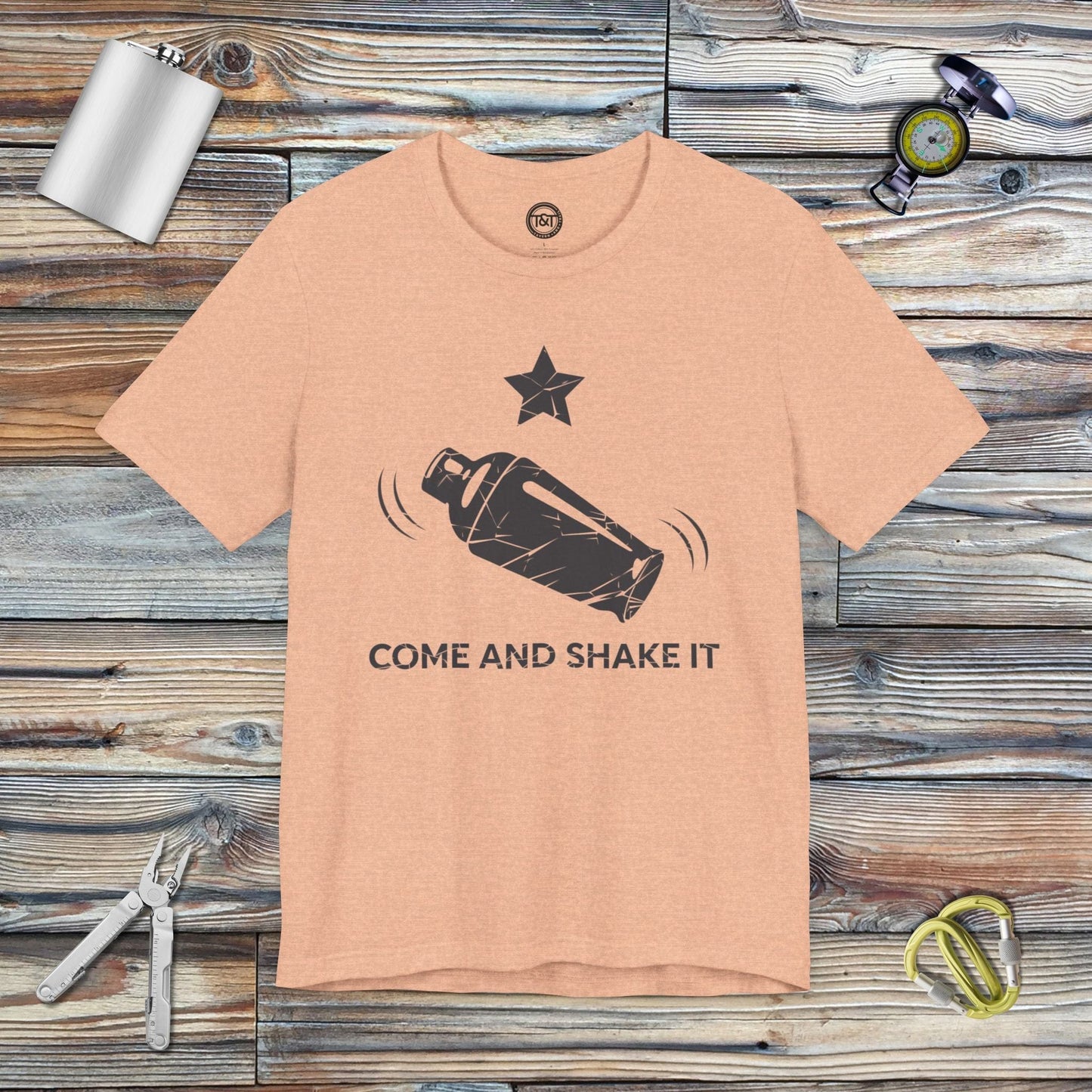 Tavern and Trail T-Shirt Come and Shake It T-Shirt Heather Peach / S