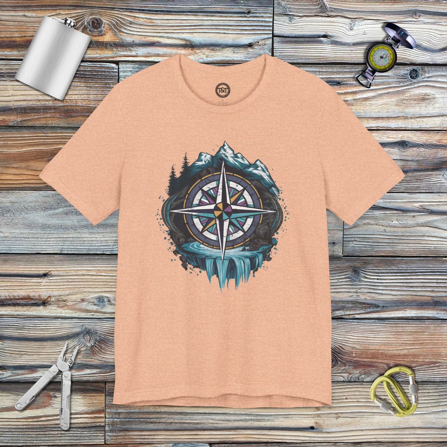 Tavern and Trail T-Shirt Compass Rose T-Shirt Heather Peach / S