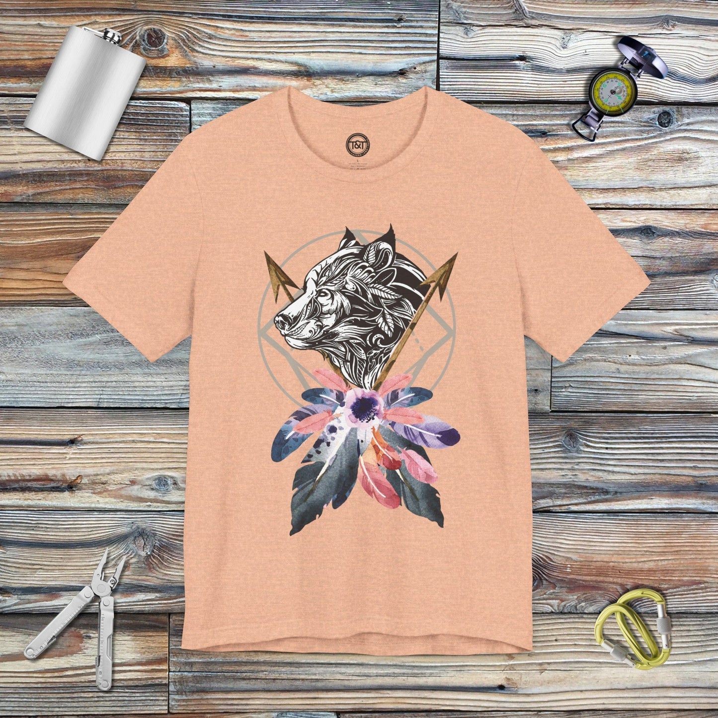 Tavern and Trail T-Shirt Dream Wolf T-Shirt Heather Peach / S