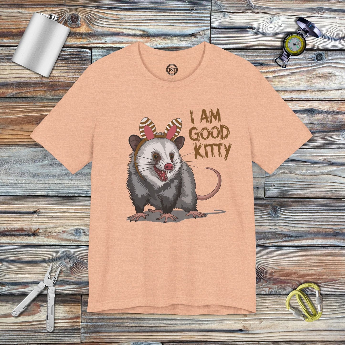 Tavern and Trail T-Shirt Good Kitty T-Shirt Heather Peach / S