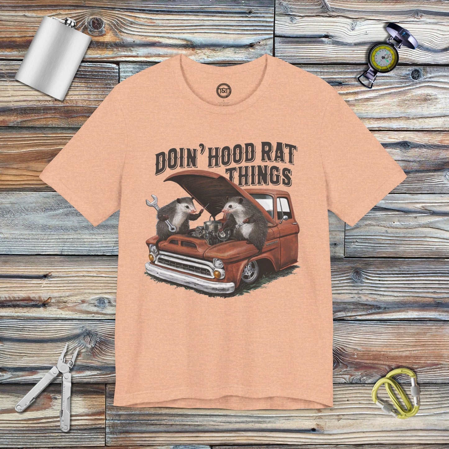 Tavern and Trail T-Shirt Hood Rats T-Shirt Heather Peach / S