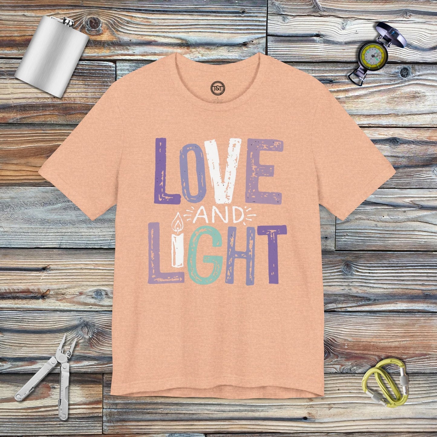 Tavern and Trail T-Shirt Love and Light T-Shirt Heather Peach / S