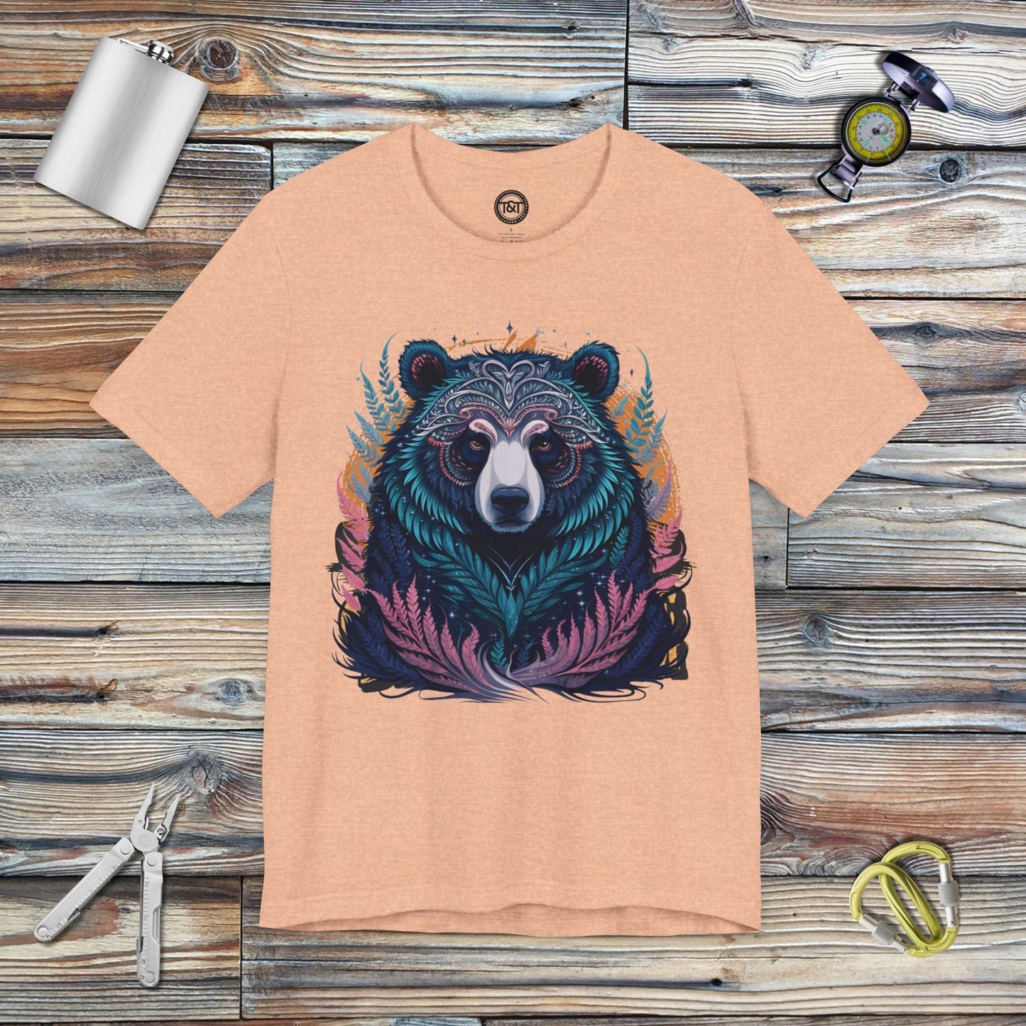 Tavern and Trail T-Shirt Mystic Bear T-Shirt Heather Peach / S