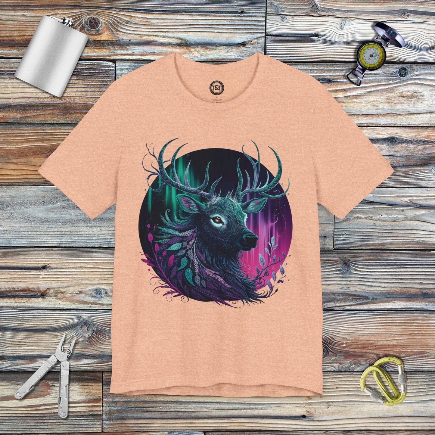 Tavern and Trail T-Shirt Mystic Elk T-Shirt Heather Peach / S