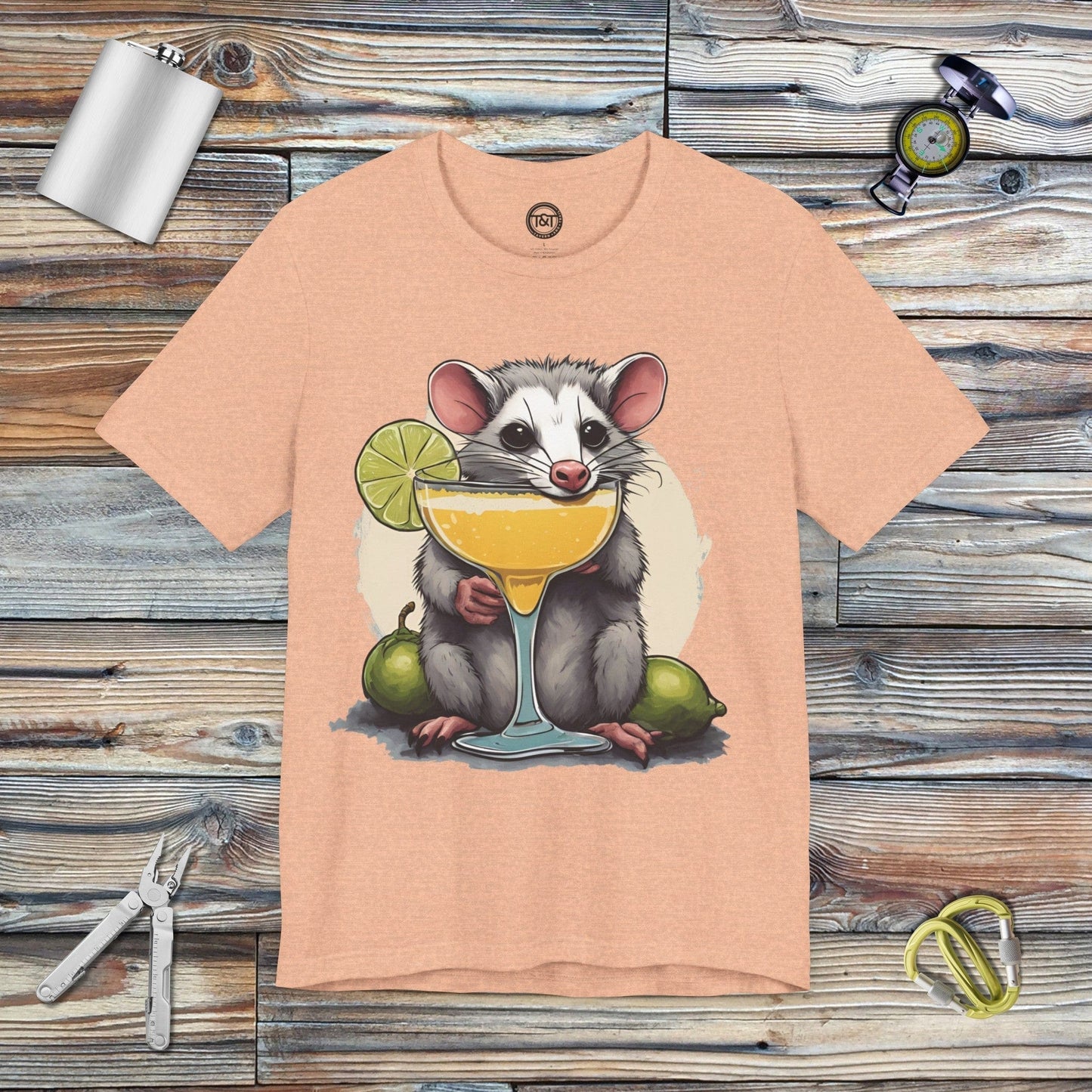 Tavern and Trail T-Shirt Opossum Marg T-Shirt Heather Peach / S