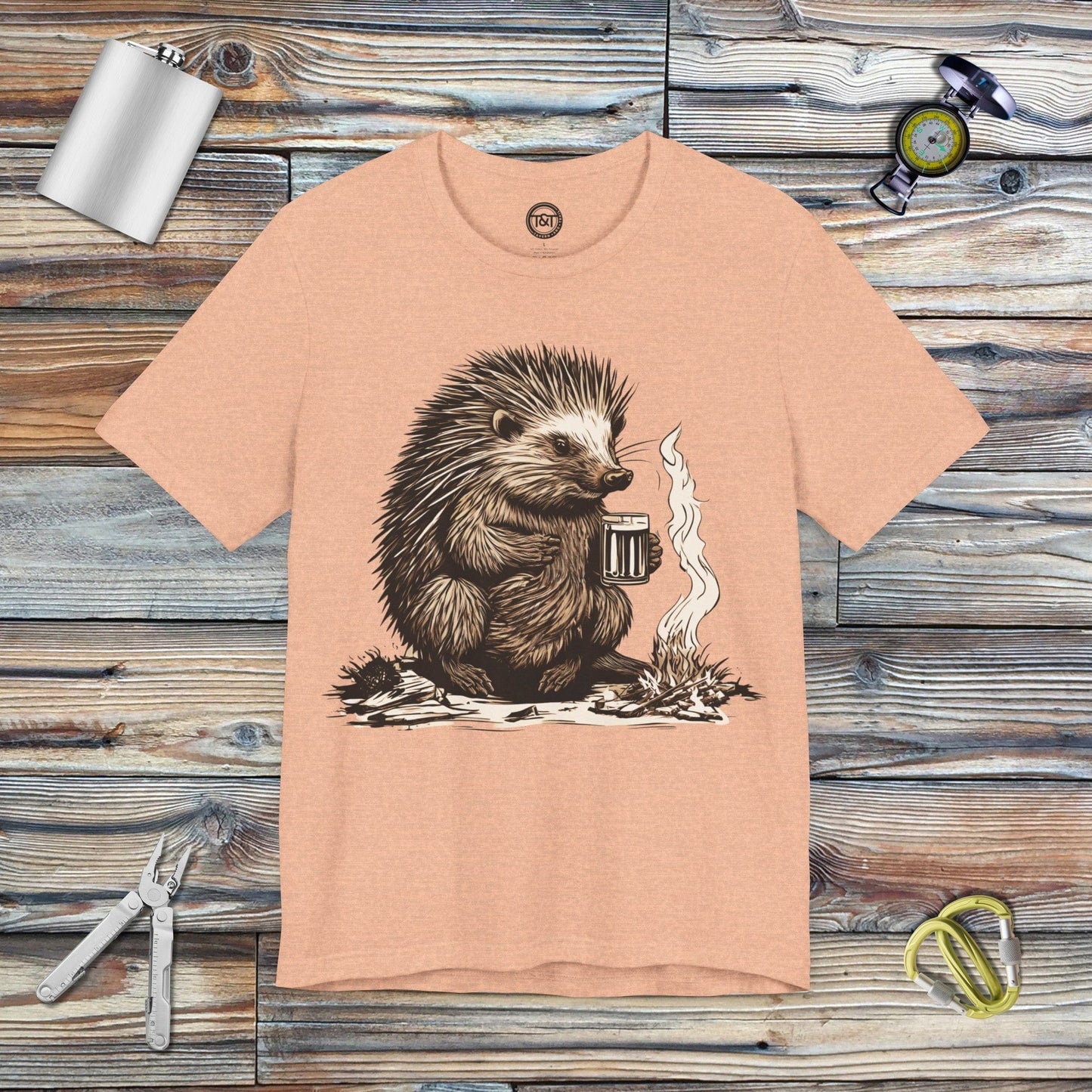 Tavern and Trail T-Shirt Porcu-Pint T-Shirt Heather Peach / S