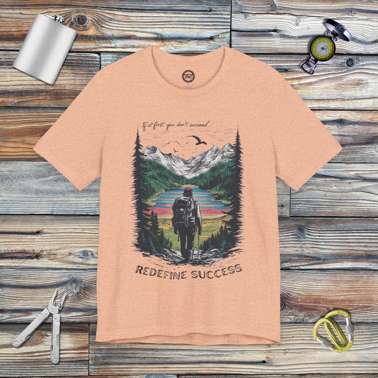 Tavern and Trail T-Shirt Redefine Success T-Shirt Heather Peach / S