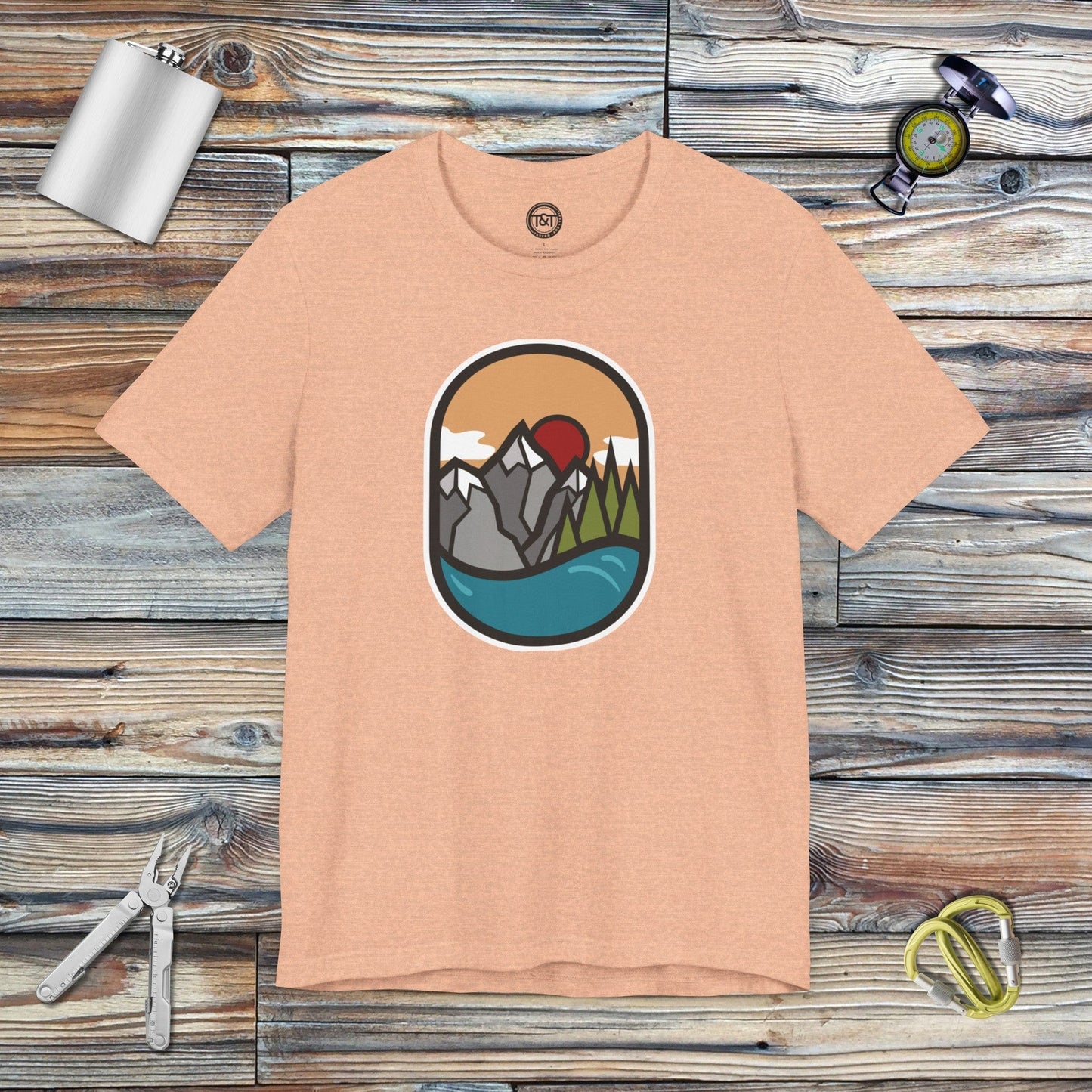 Tavern and Trail T-Shirt Sea-to-Sky Icon T-Shirt Heather Peach / S