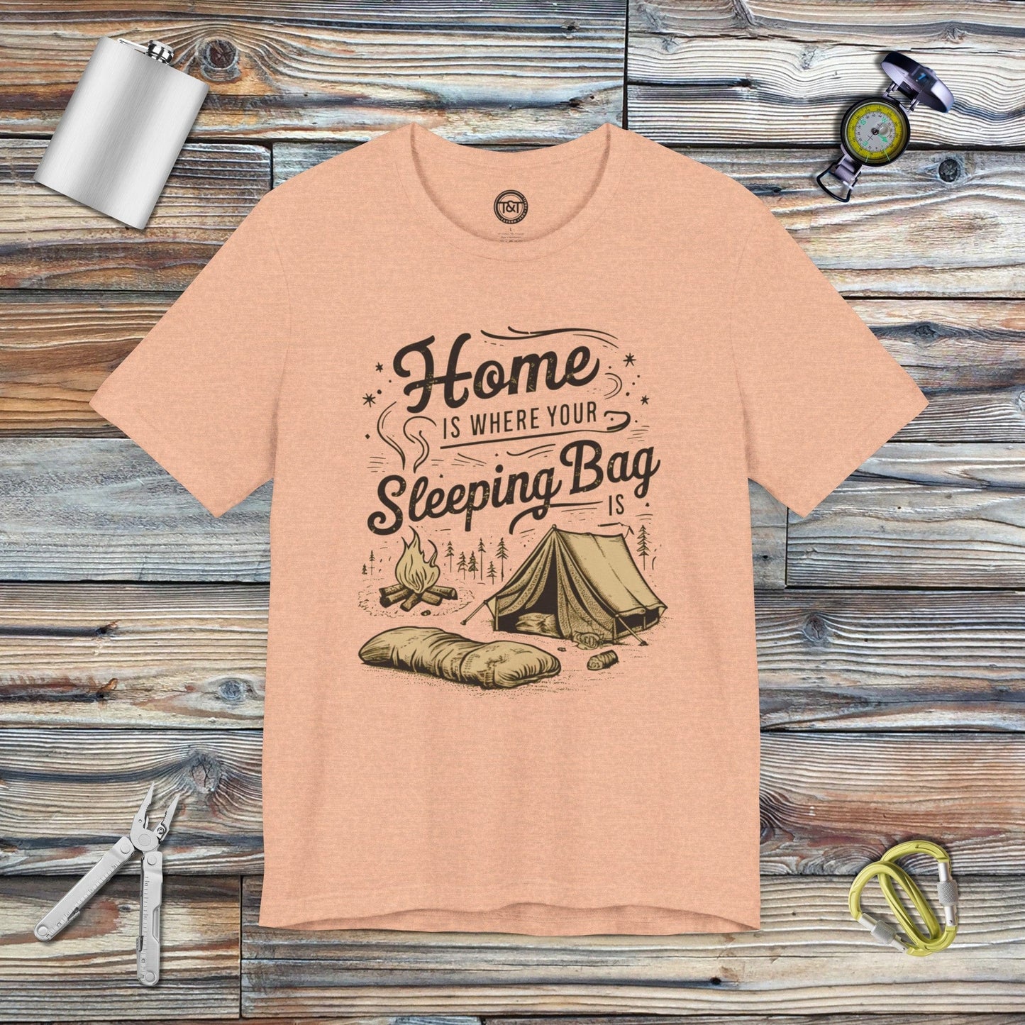 Tavern and Trail T-Shirt Sleeping Bag T-Shirt Heather Peach / S