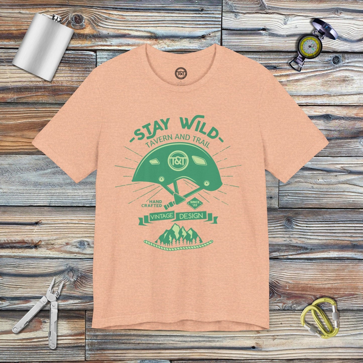 Tavern and Trail T-Shirt Stay Wild T-Shirt Heather Peach / S