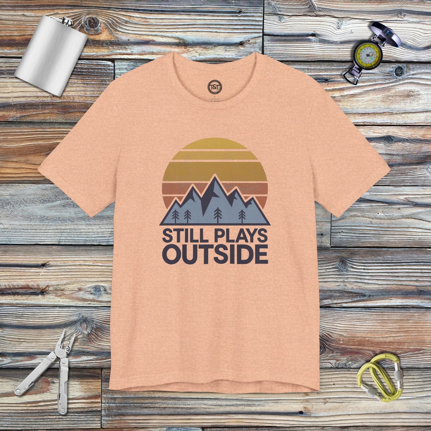 Tavern and Trail T-Shirt Still Plays Outside (Gen 1) T-Shirt Heather Peach / S