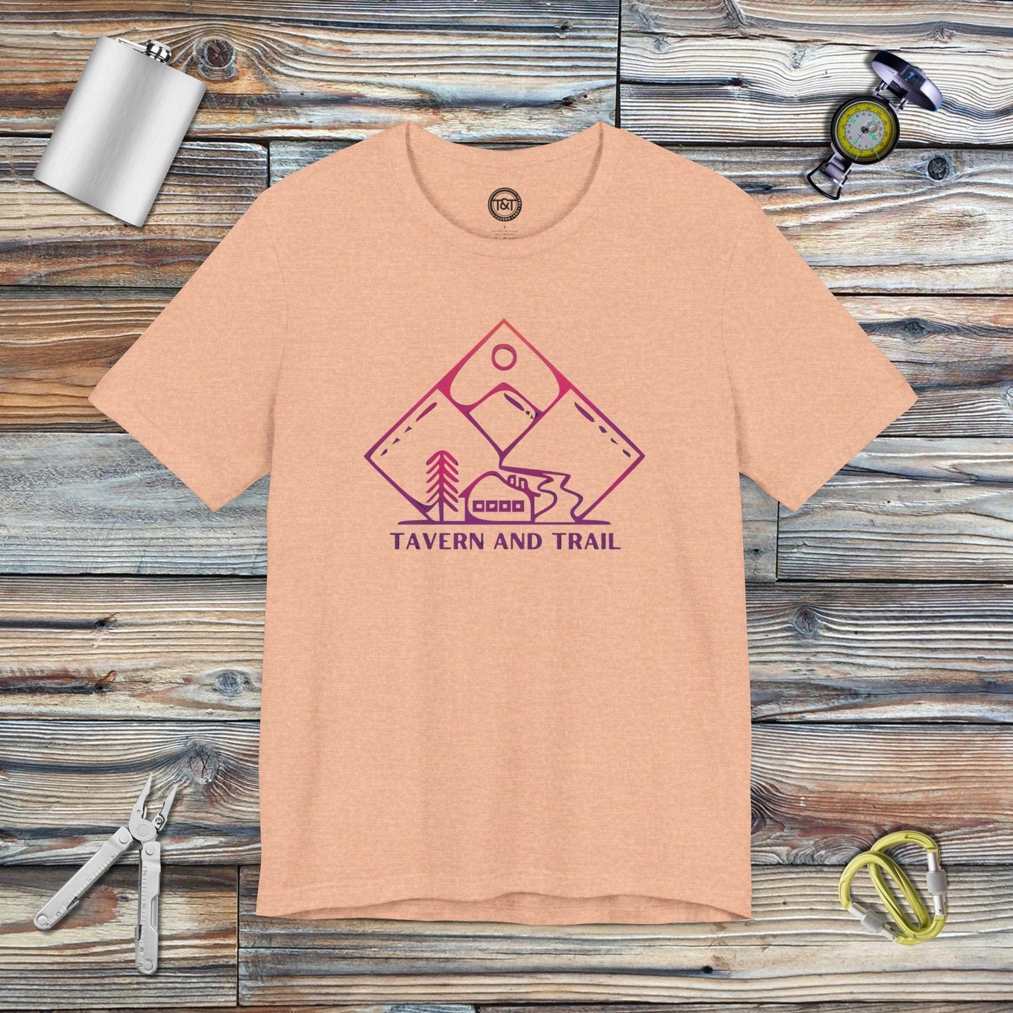 Tavern and Trail T-Shirt T&T Diamond Sunset T-Shirt Heather Peach / S