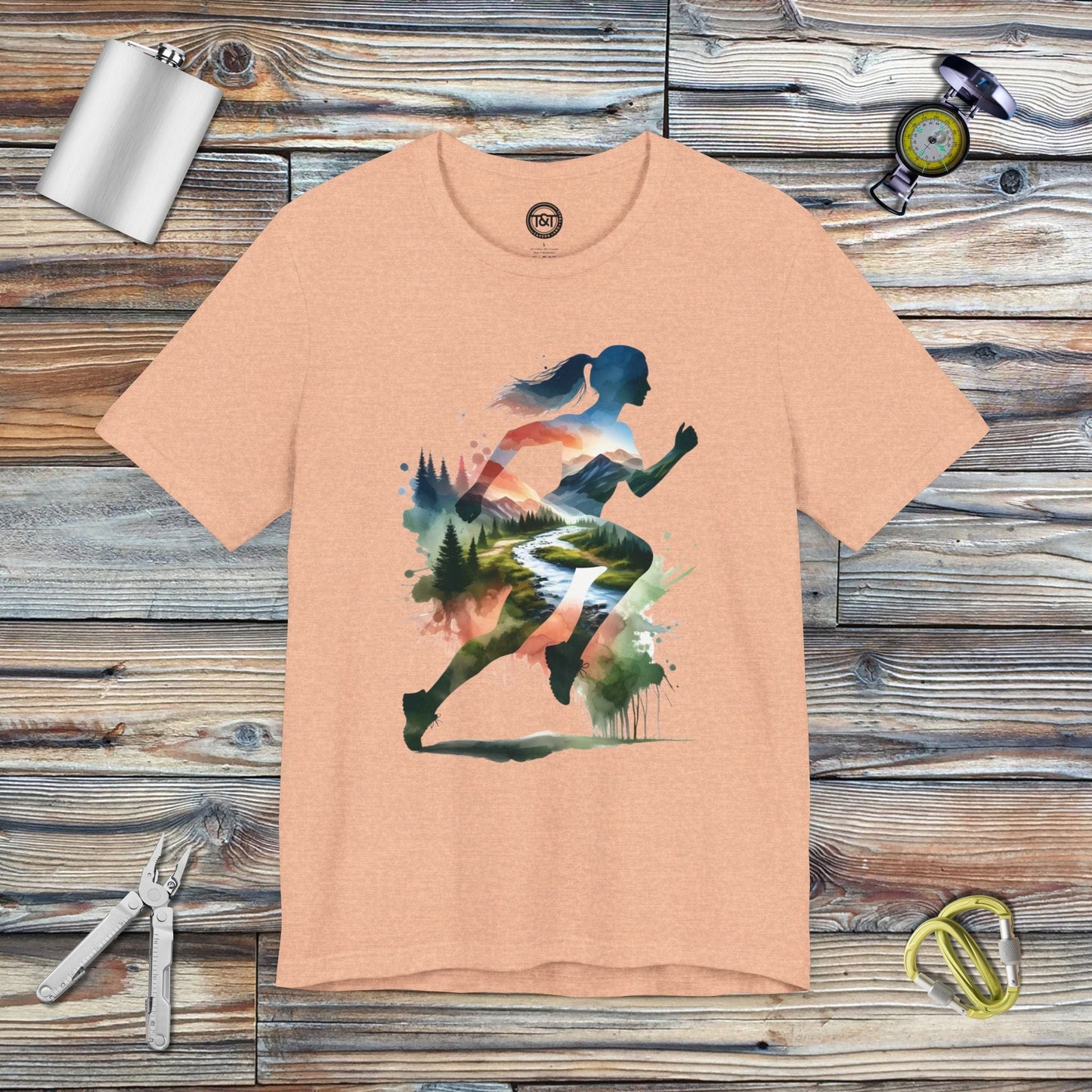 Tavern and Trail T-Shirt Trail Runner's Spirit T-Shirt Heather Peach / S