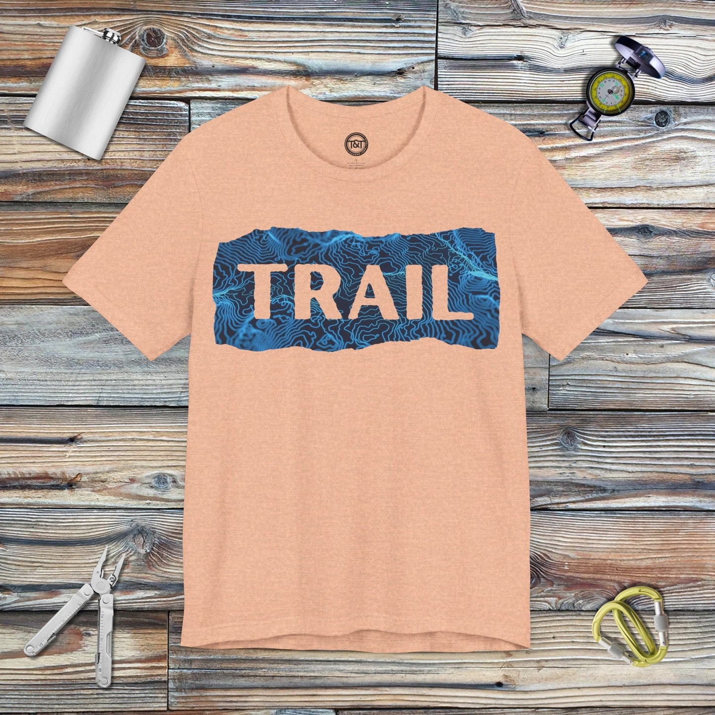 Tavern and Trail T-Shirt Trail (Topographic - Gen 1) T-Shirt Heather Peach / S