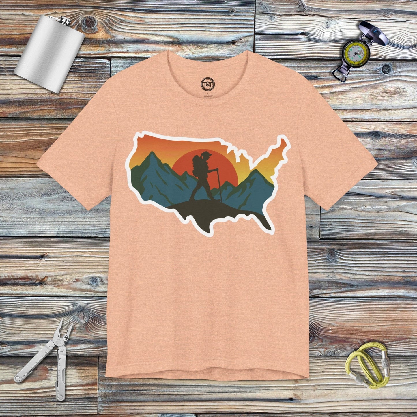 Tavern and Trail T-Shirt US Hiker (Gen 2) T-Shirt Heather Peach / S