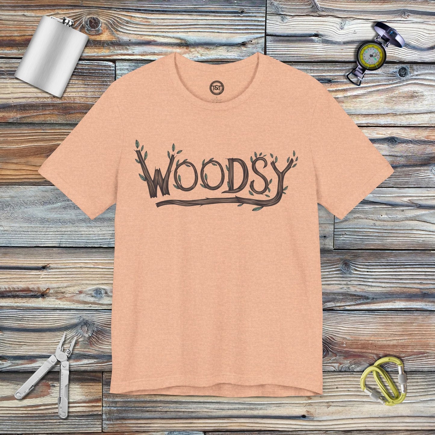 Tavern and Trail T-Shirt Woodsy T-Shirt Heather Peach / S