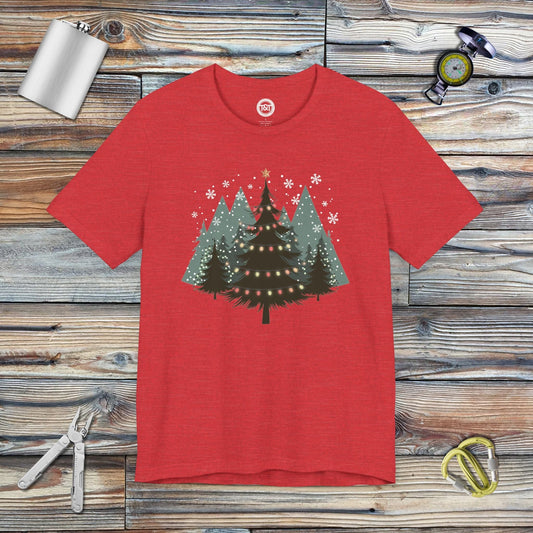 Tavern and Trail T-Shirt Christmas Tree Forest T-Shirt Heather Red / S