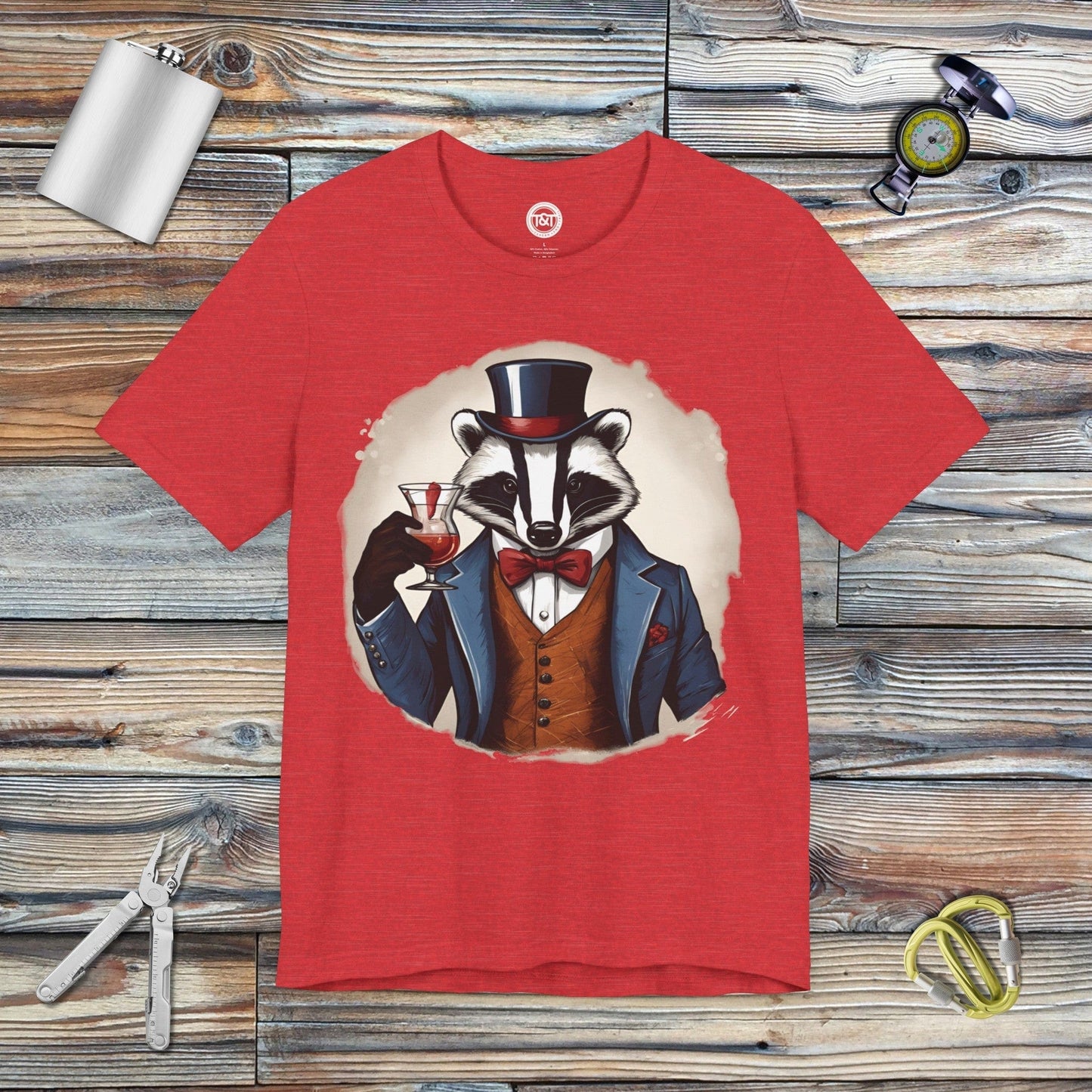 Tavern and Trail T-Shirt Gentleman Badger T-Shirt Heather Red / S