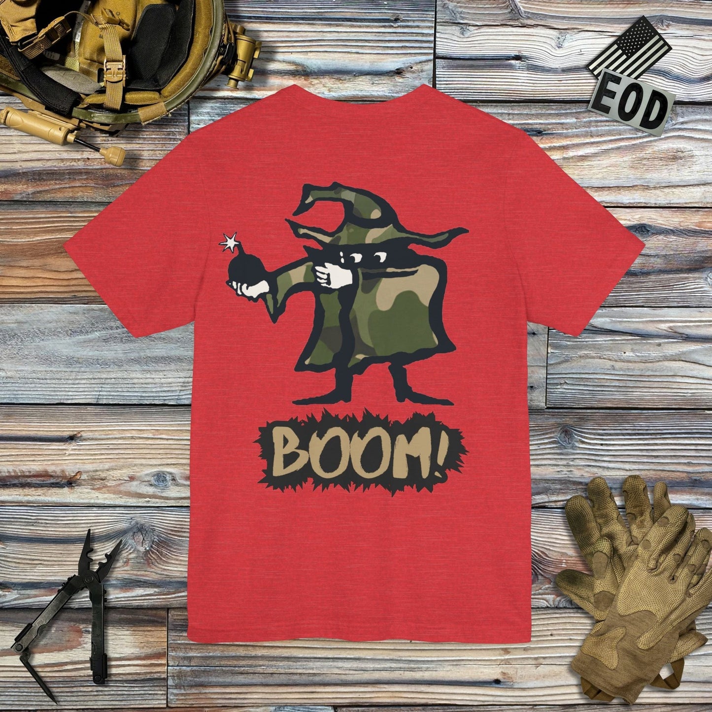 Tavern and Trail T-Shirt Mad Bomber - Boom! (Back Print) T-Shirt Heather Red / S