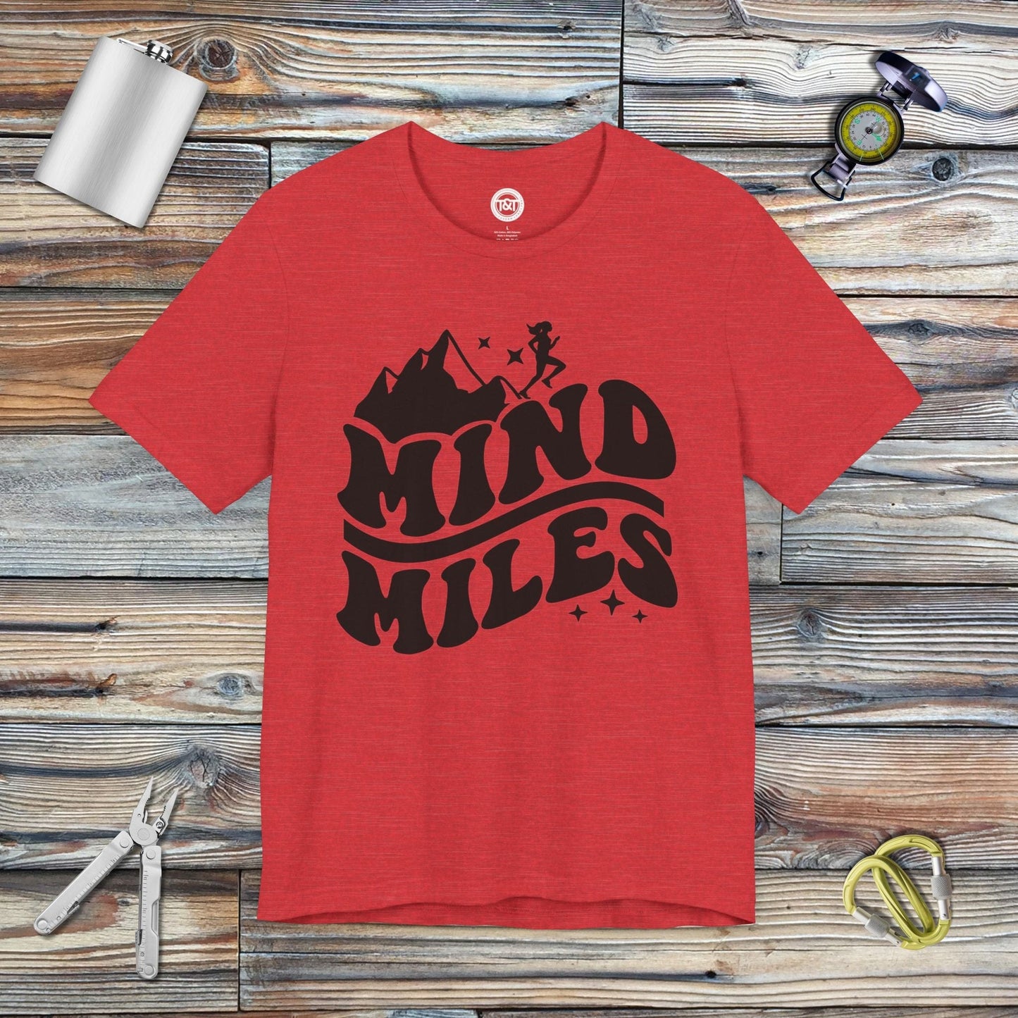 Tavern and Trail T-Shirt Mind Over Miles T-Shirt Heather Red / S