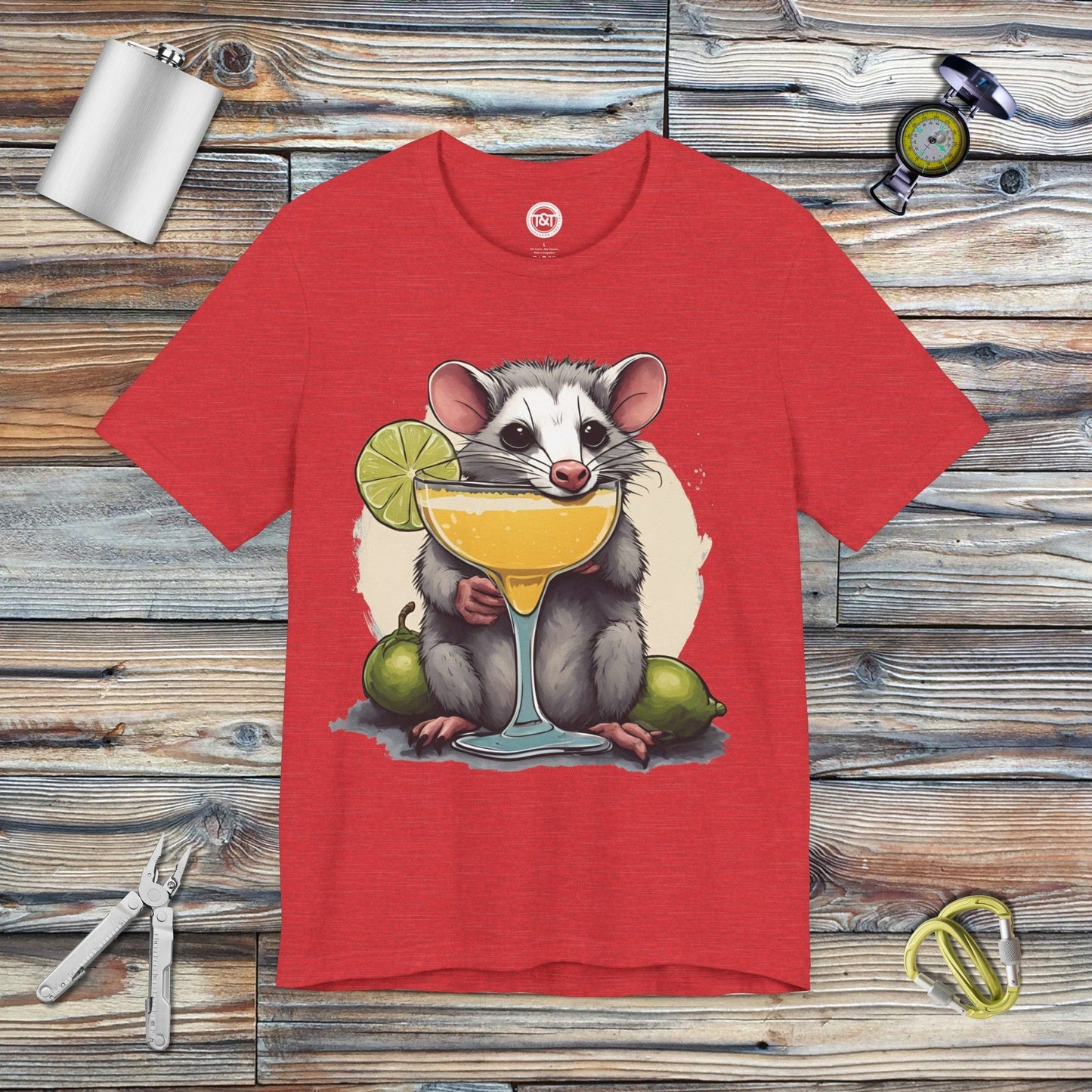 Tavern and Trail T-Shirt Opossum Marg T-Shirt Heather Red / S