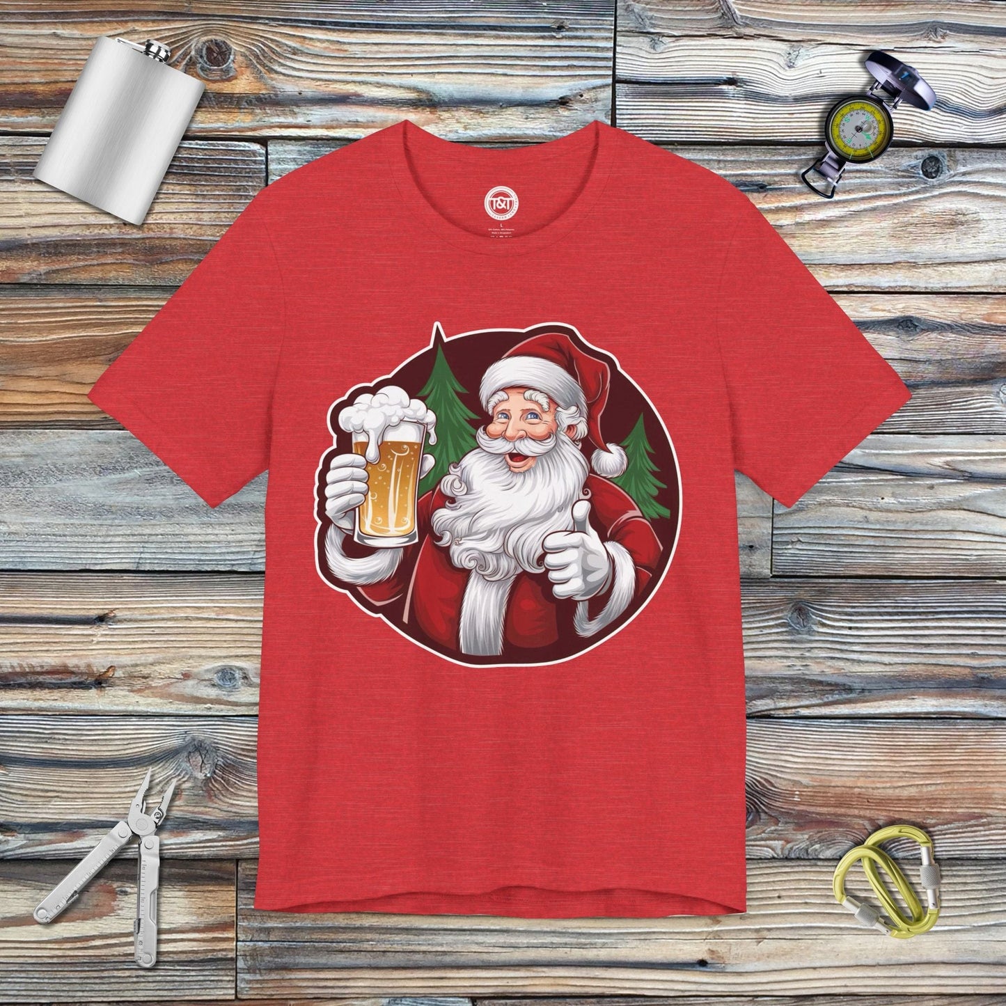 Tavern and Trail T-Shirt Santa Brews T-Shirt Heather Red / S