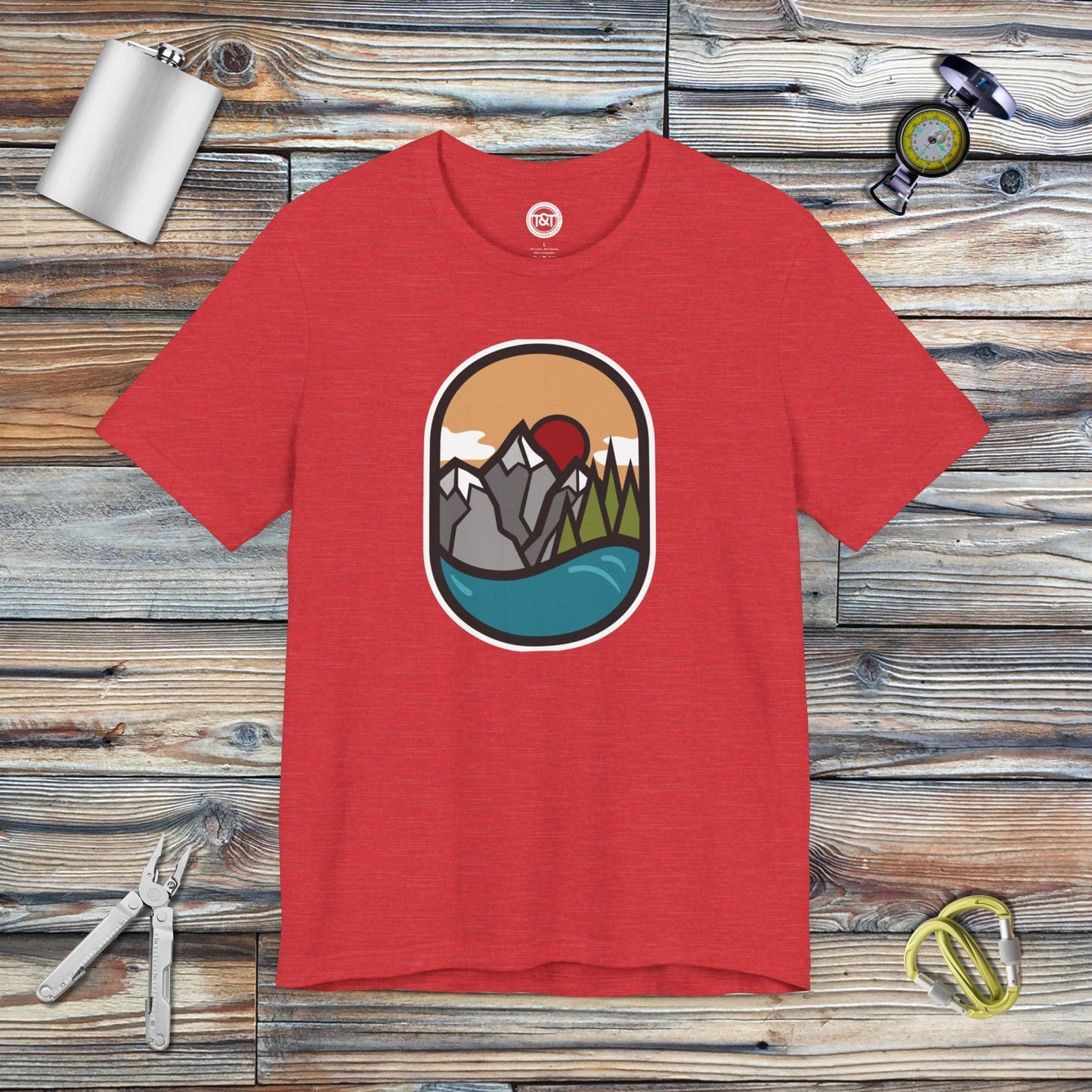 Tavern and Trail T-Shirt Sea-to-Sky Icon T-Shirt Heather Red / S