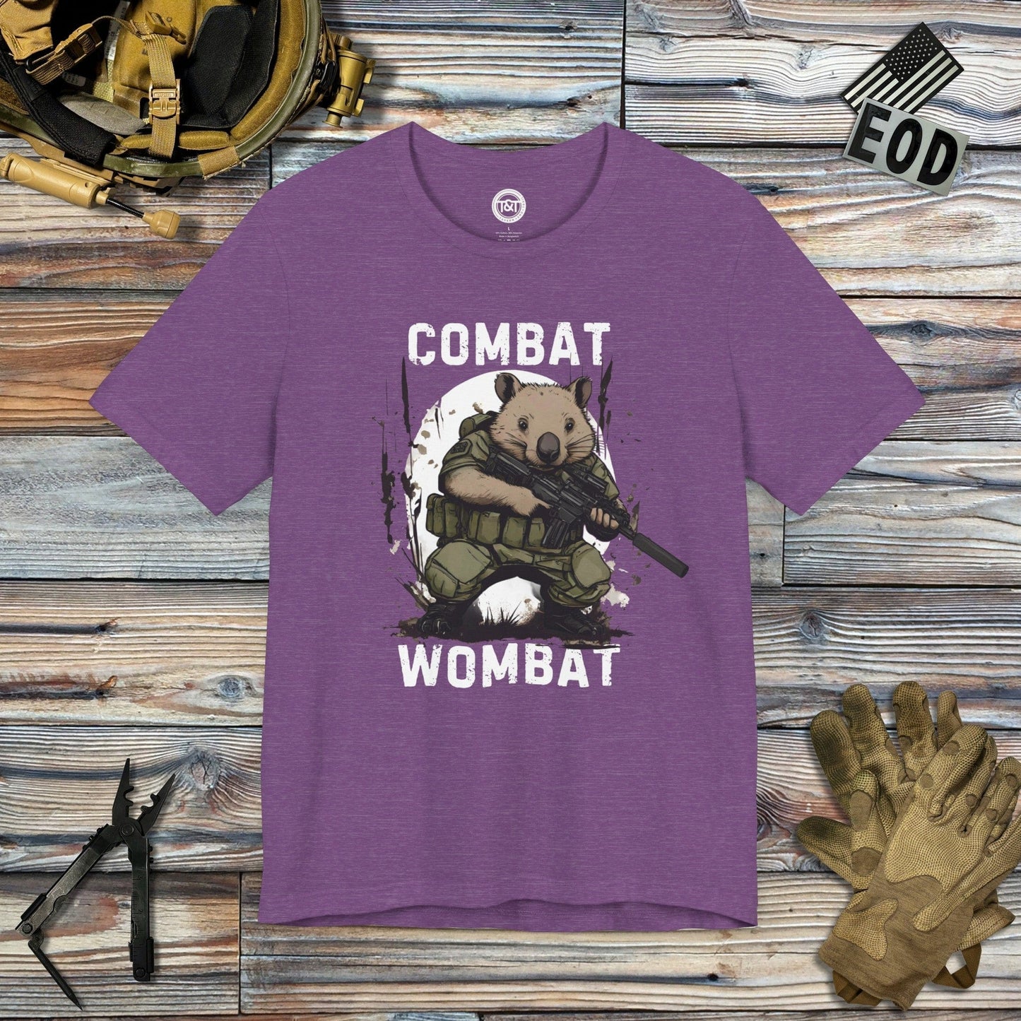 Tavern and Trail T-Shirt Combat Wombat T-Shirt Heather Team Purple / S