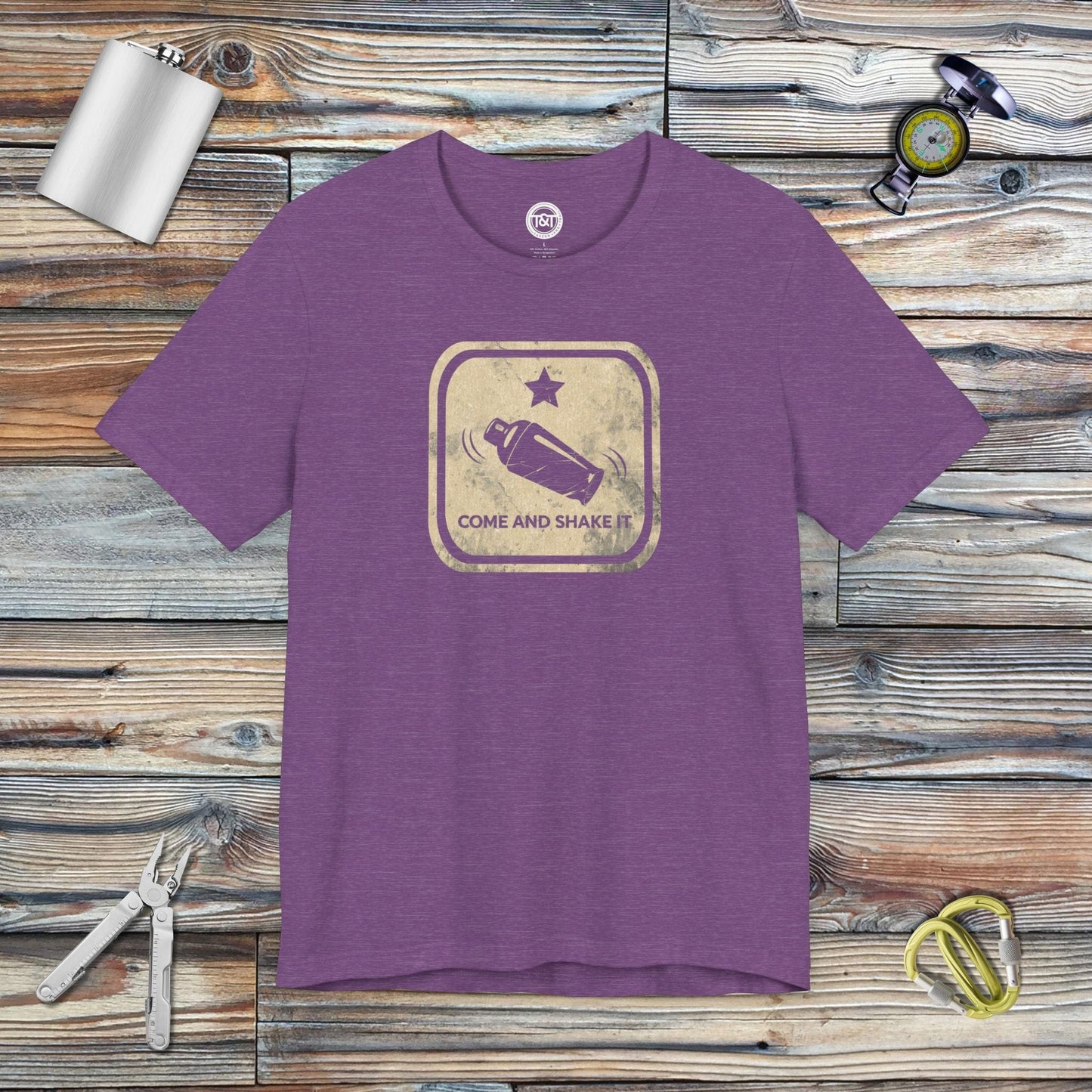 Tavern and Trail T-Shirt Come and Shake It (Gen 2 - Dark) T-Shirt Heather Team Purple / S