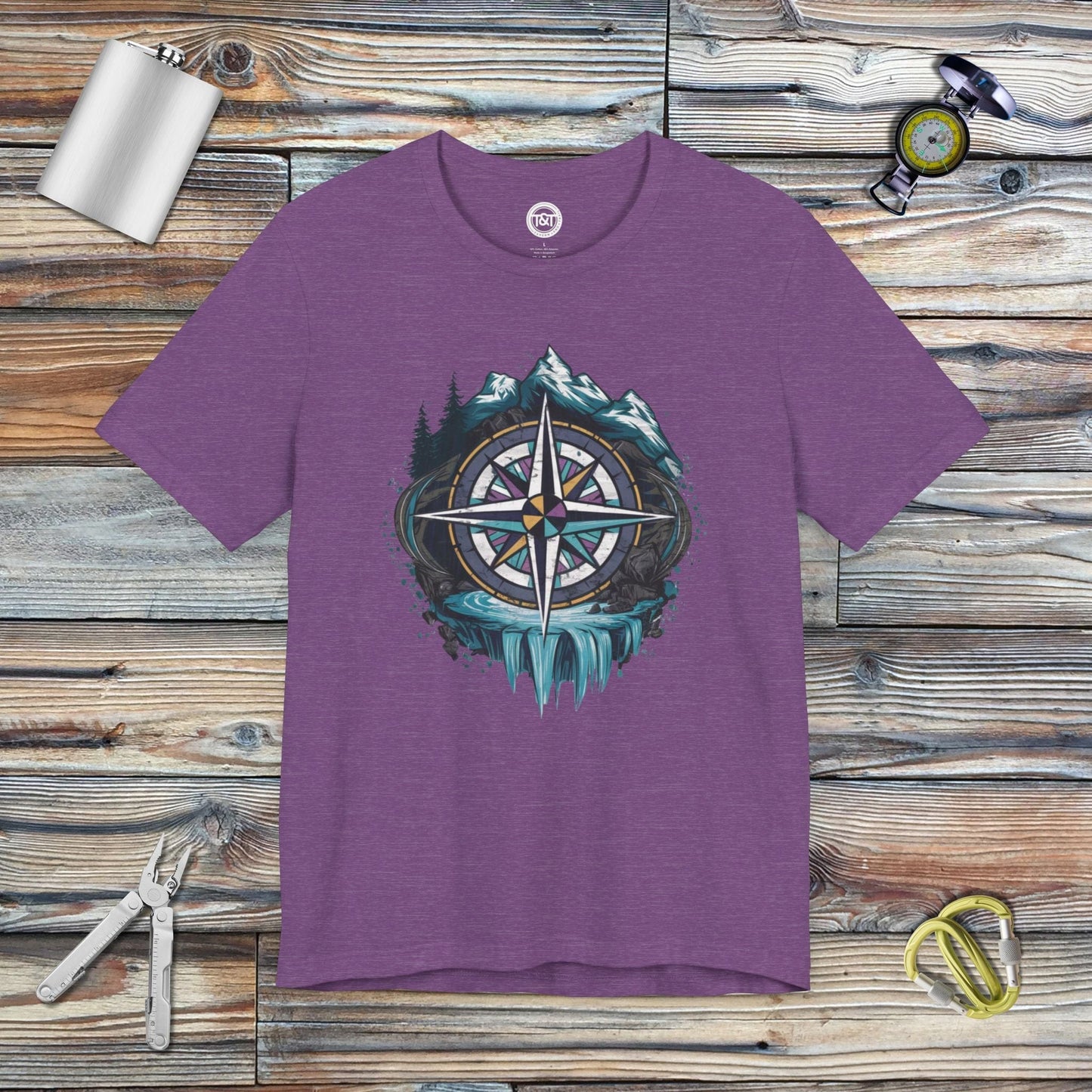 Tavern and Trail T-Shirt Compass Rose T-Shirt Heather Team Purple / S