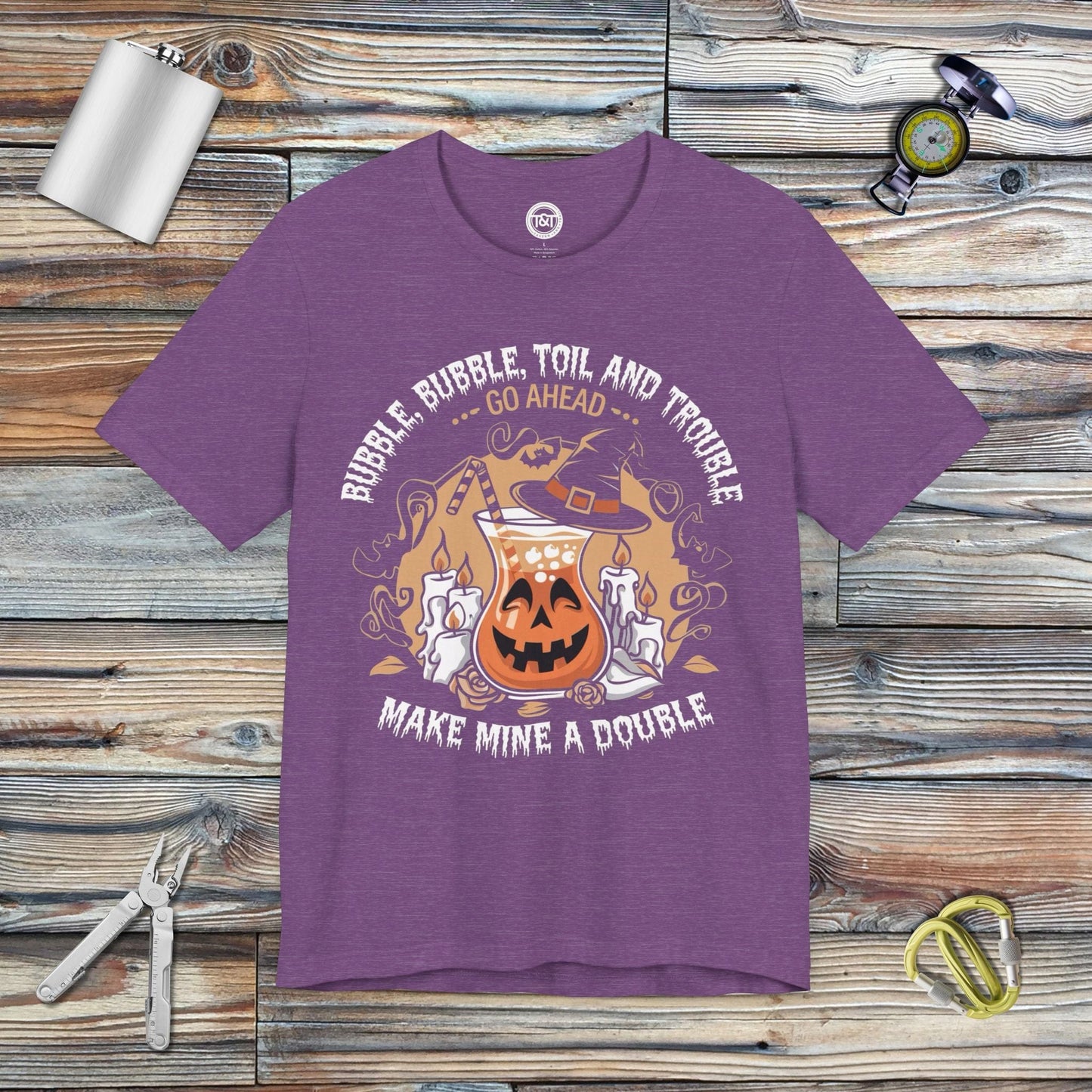 Tavern and Trail T-Shirt Double Trouble T-Shirt Heather Team Purple / S