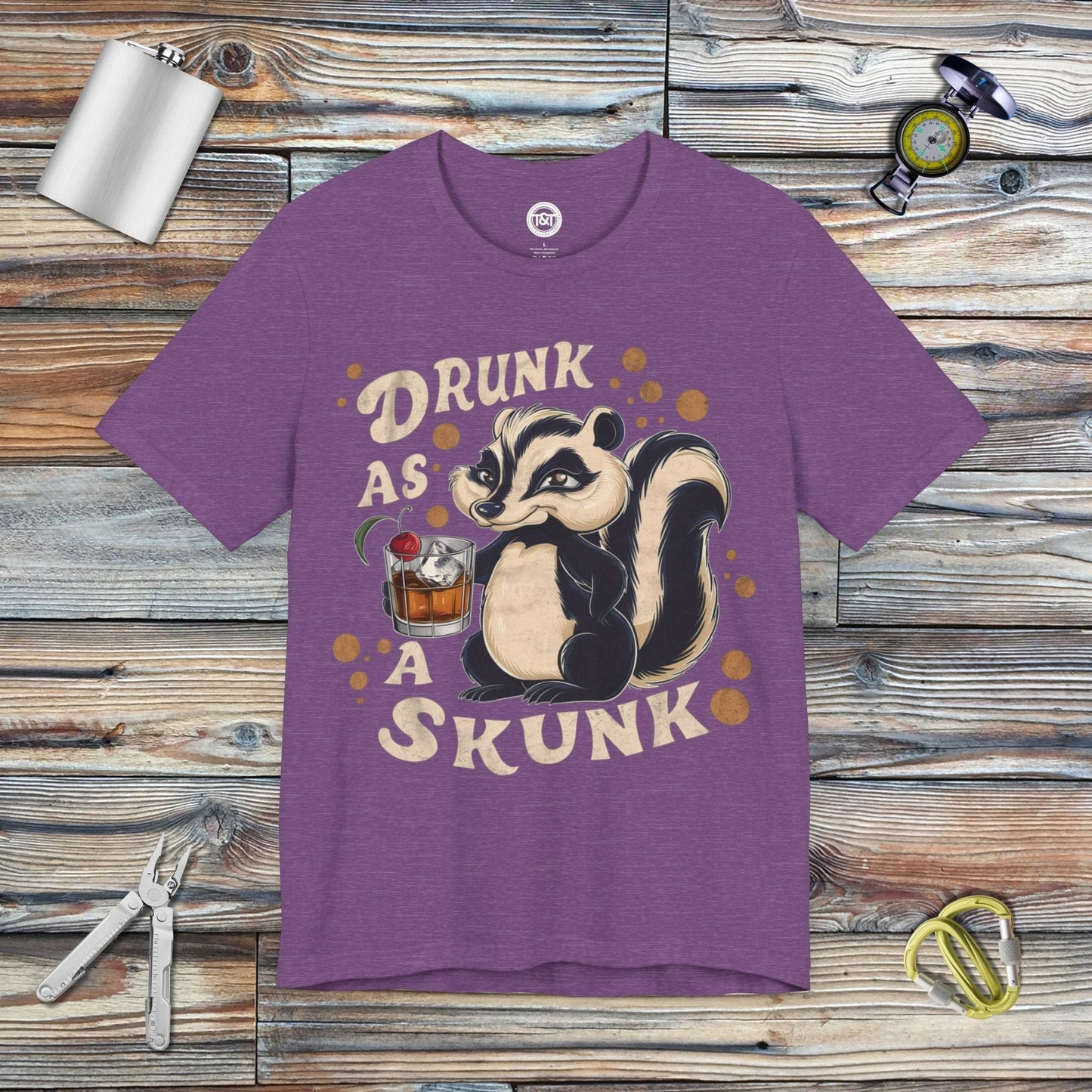 Tavern and Trail T-Shirt Drunk as a Skunk T-Shirt Heather Team Purple / S