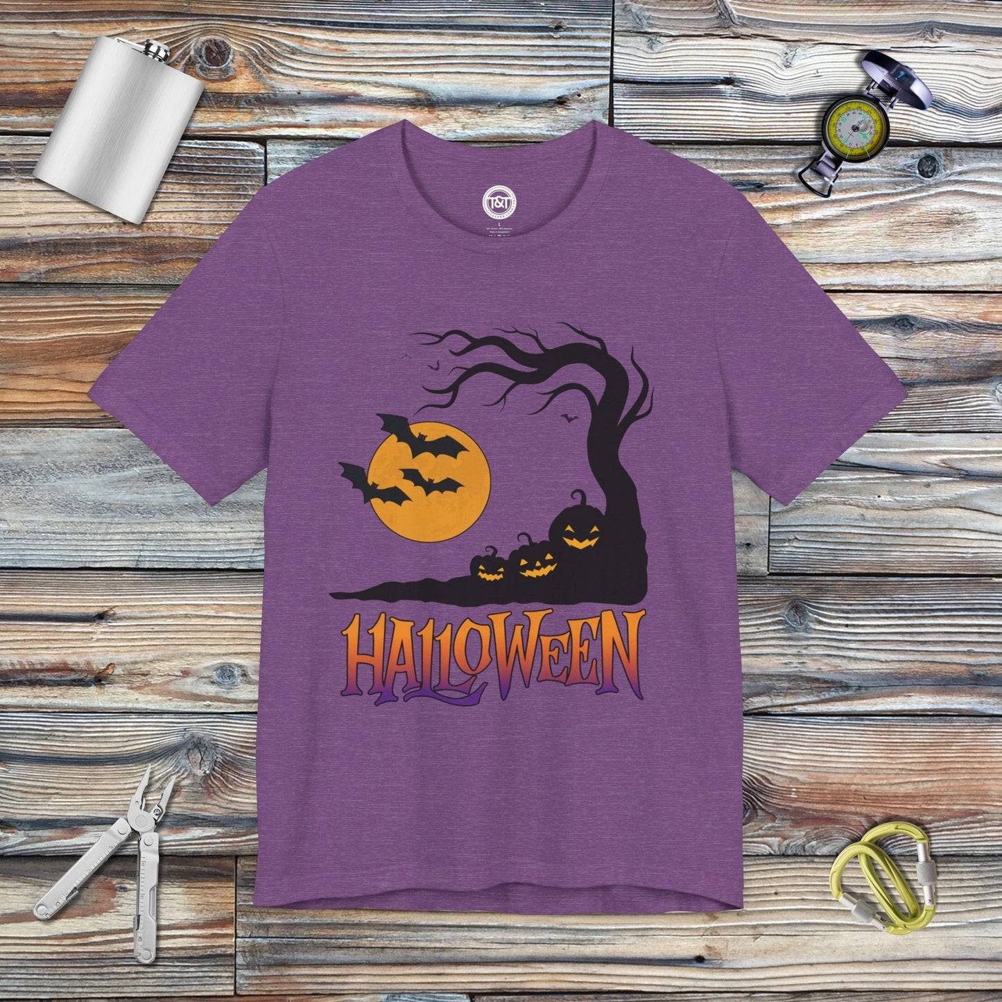 Tavern and Trail T-Shirt Halloween Tree T-Shirt Heather Team Purple / S