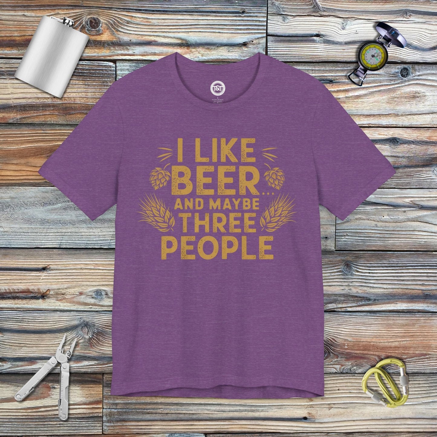 Tavern and Trail T-Shirt I Like Beer T-Shirt Heather Team Purple / S