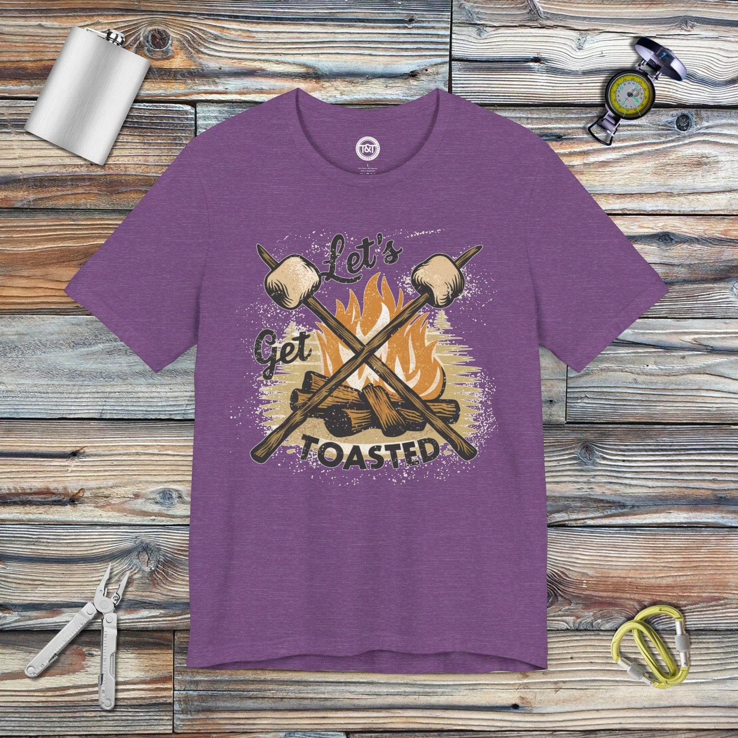 Tavern and Trail T-Shirt Let's Get Toasted T-Shirt Heather Team Purple / S