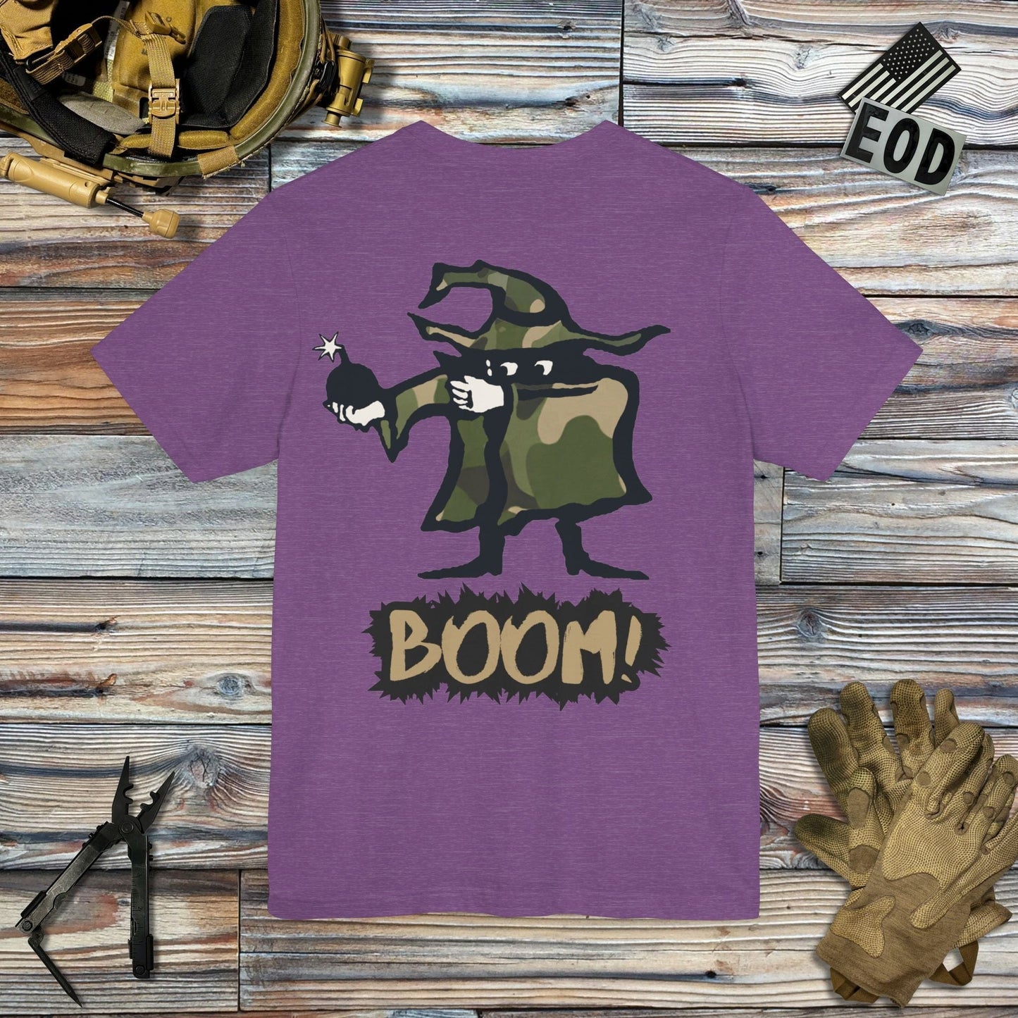 Tavern and Trail T-Shirt Mad Bomber - Boom! (Back Print) T-Shirt Heather Team Purple / S