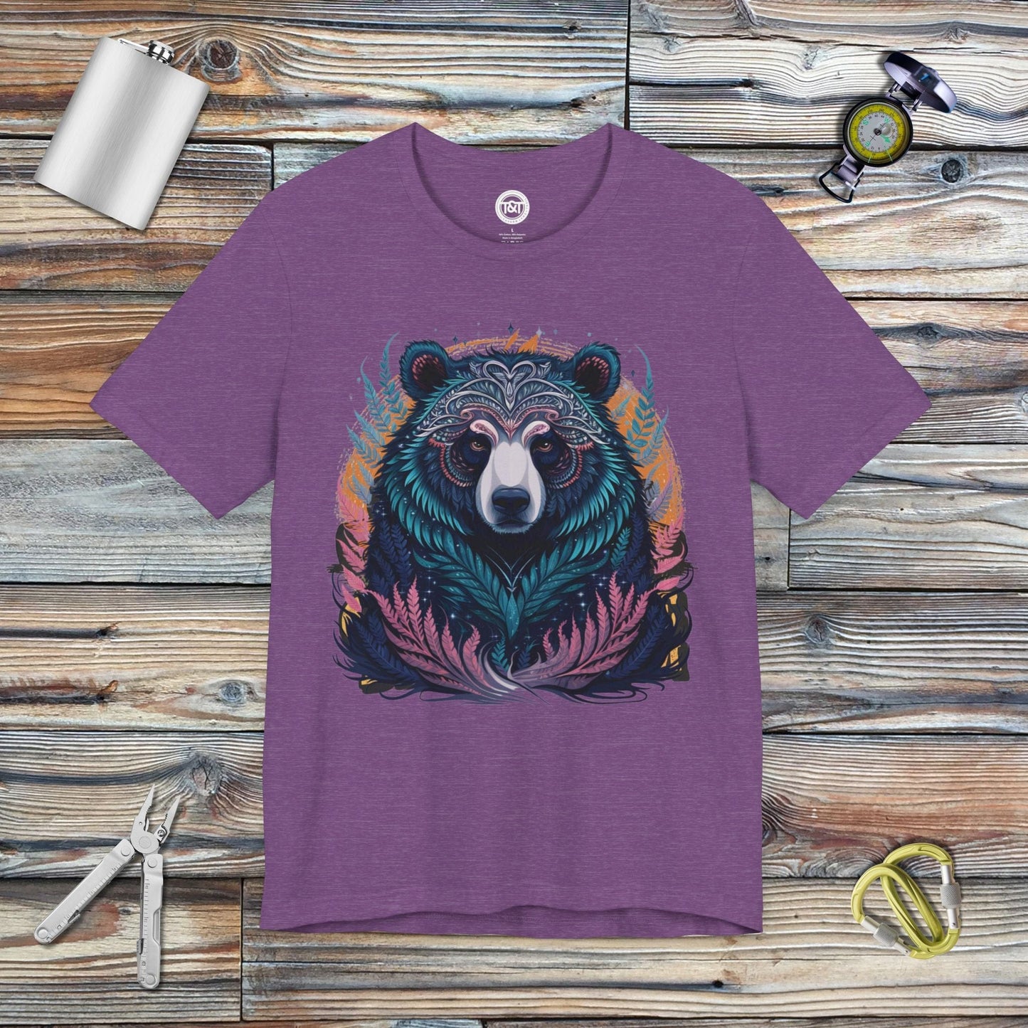 Tavern and Trail T-Shirt Mystic Bear T-Shirt Heather Team Purple / S