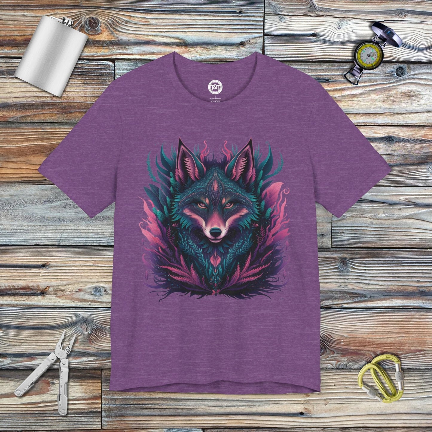 Tavern and Trail T-Shirt Mystic Coyote T-Shirt Heather Team Purple / S