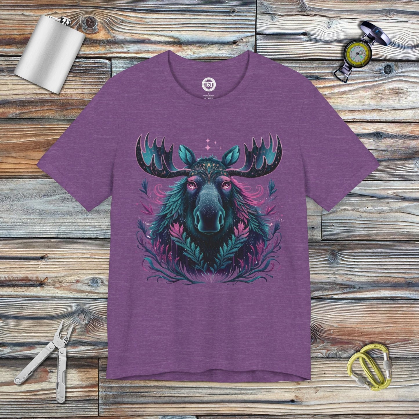 Tavern and Trail T-Shirt Mystic Moose T-Shirt Heather Team Purple / S