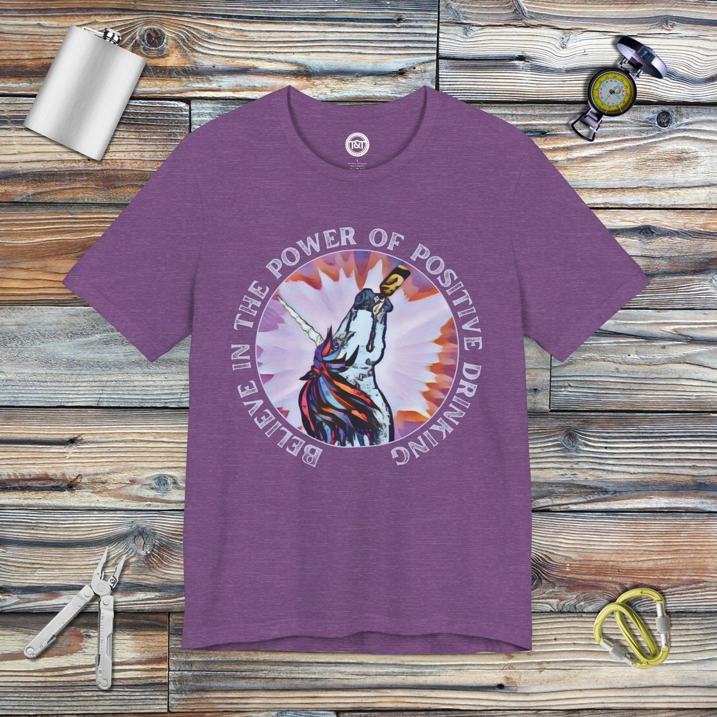 Tavern and Trail T-Shirt Positive Drinking (Gen 1) T-Shirt Heather Team Purple / S