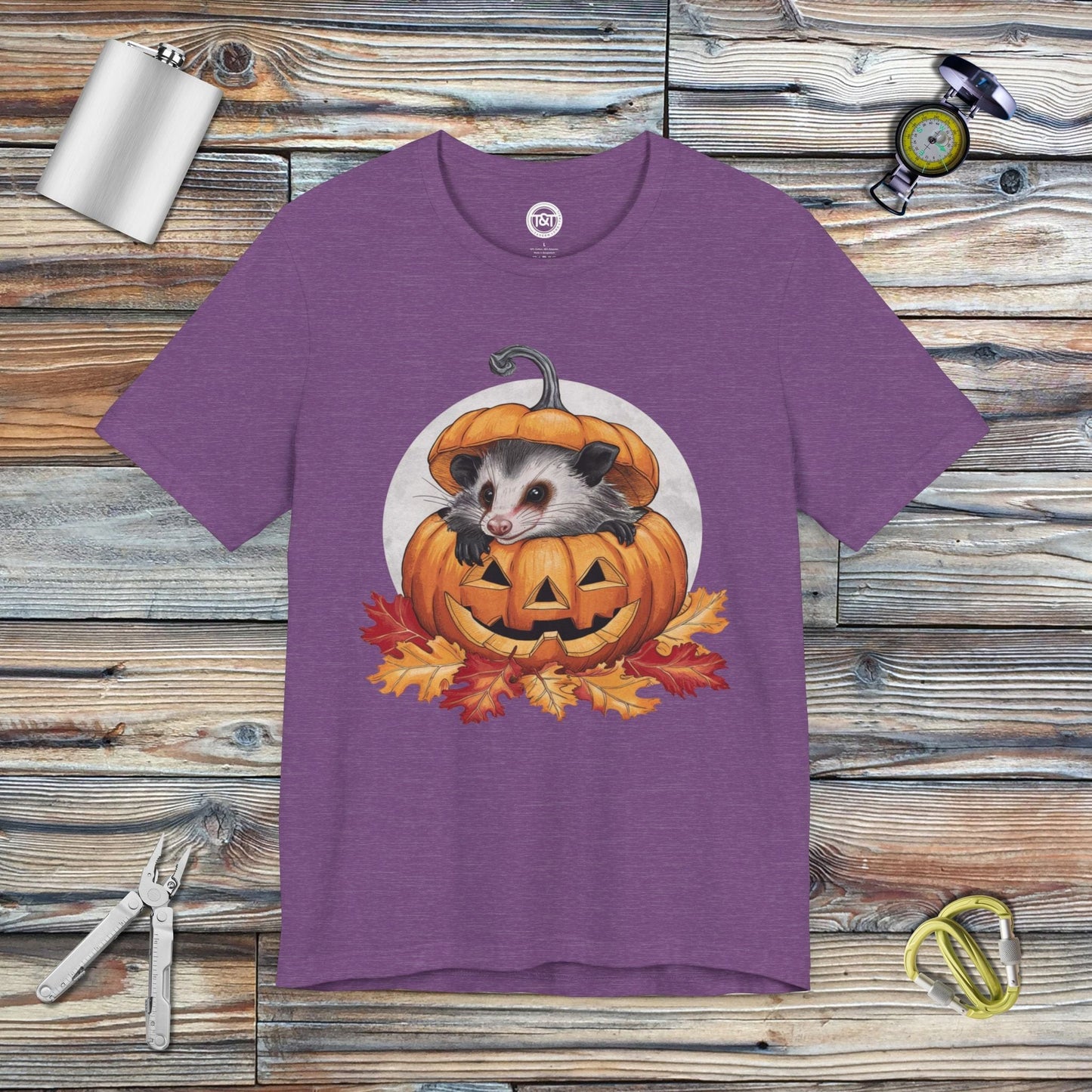 Tavern and Trail T-Shirt Pumpkin Possum T-Shirt Heather Team Purple / S