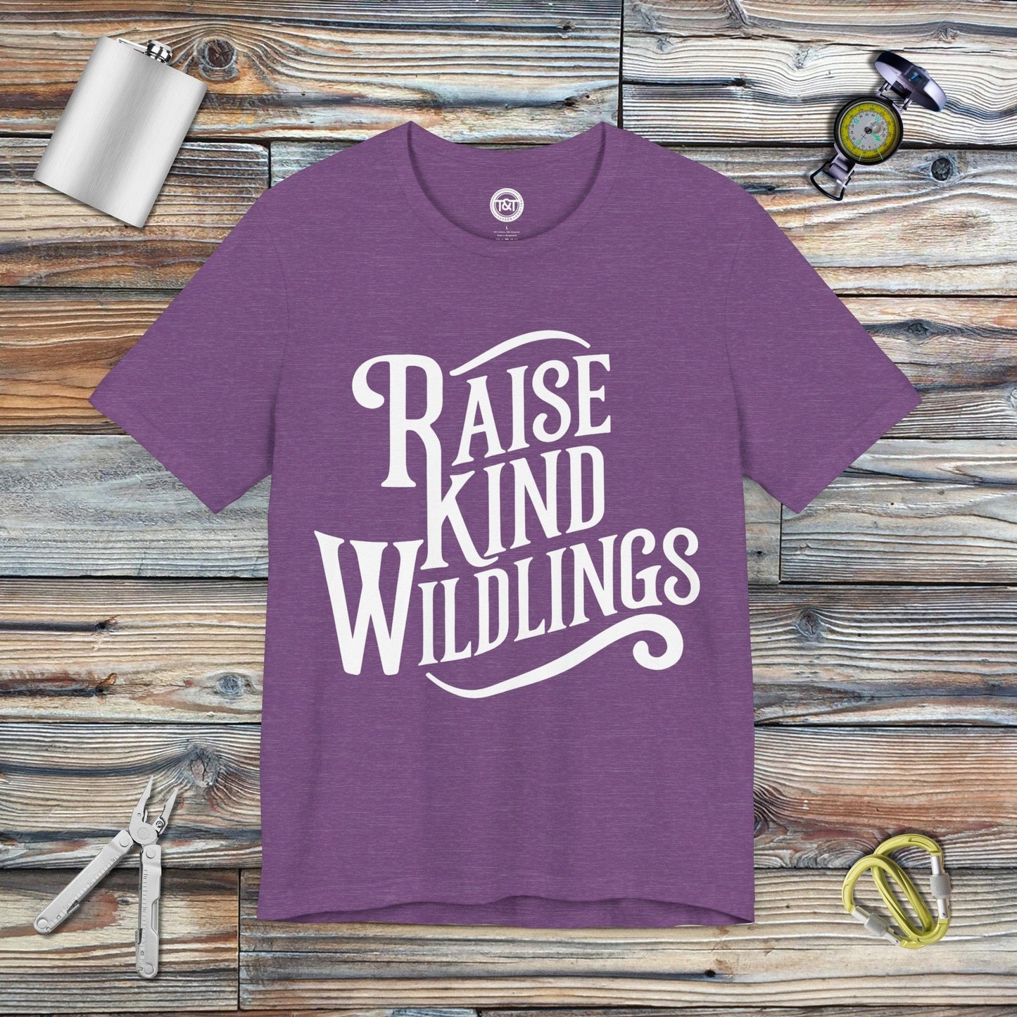 Tavern and Trail T-Shirt Raise Kind Wildlings T-Shirt Heather Team Purple / S