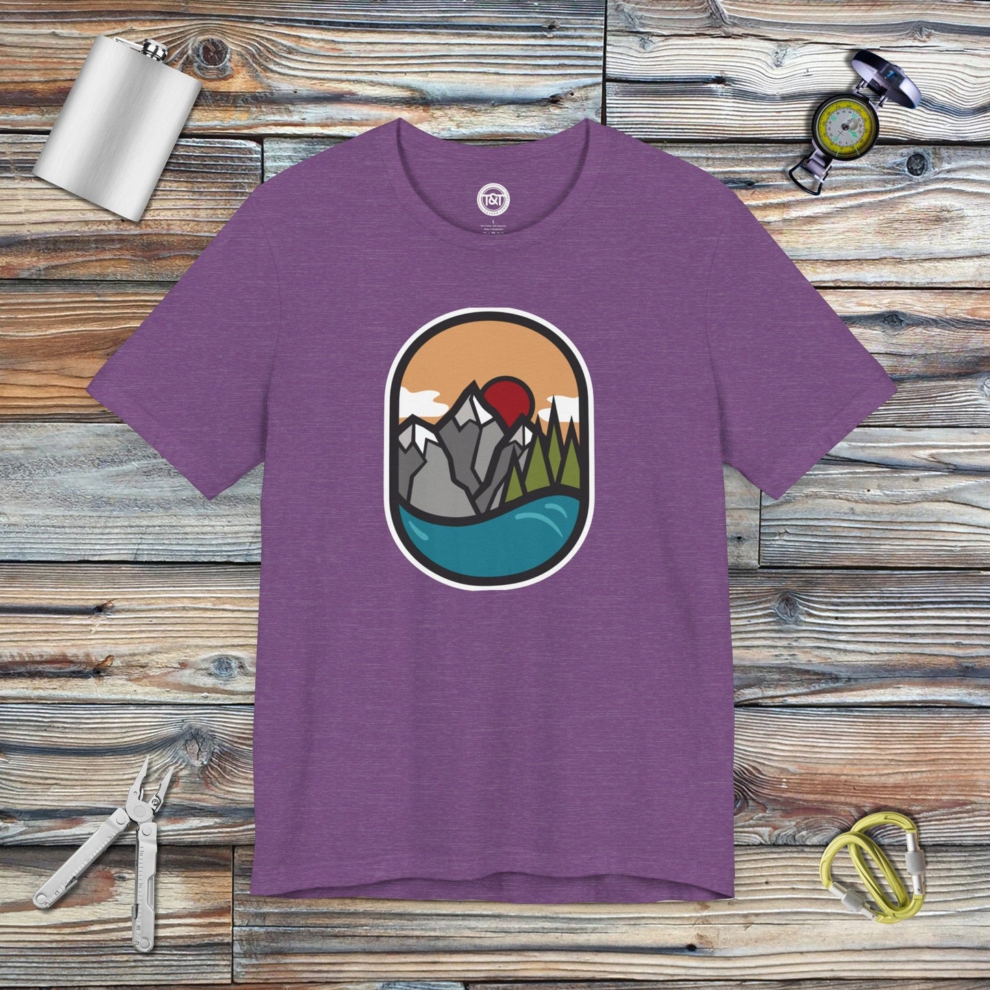 Tavern and Trail T-Shirt Sea-to-Sky Icon T-Shirt Heather Team Purple / S