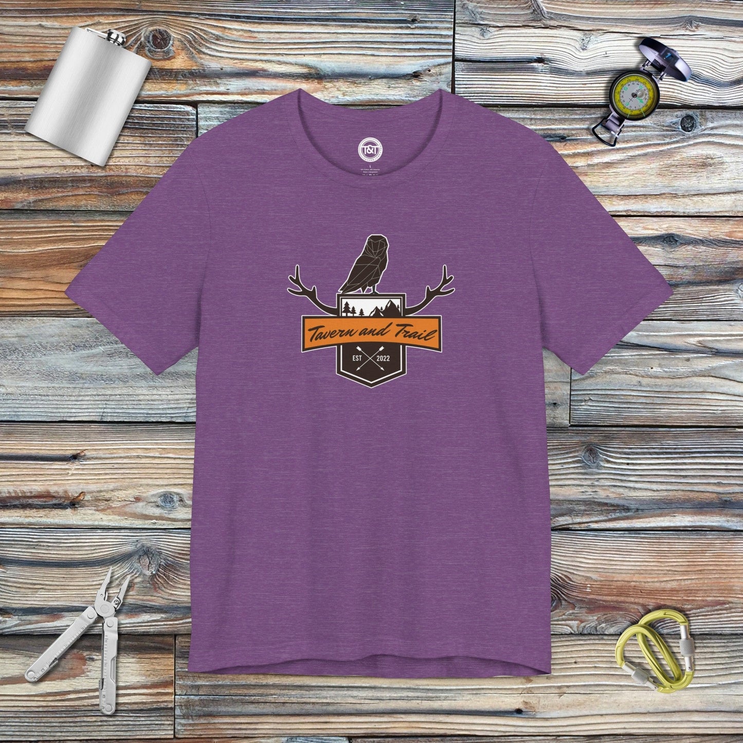 Tavern and Trail T-Shirt T&T Shield T-Shirt Heather Team Purple / S