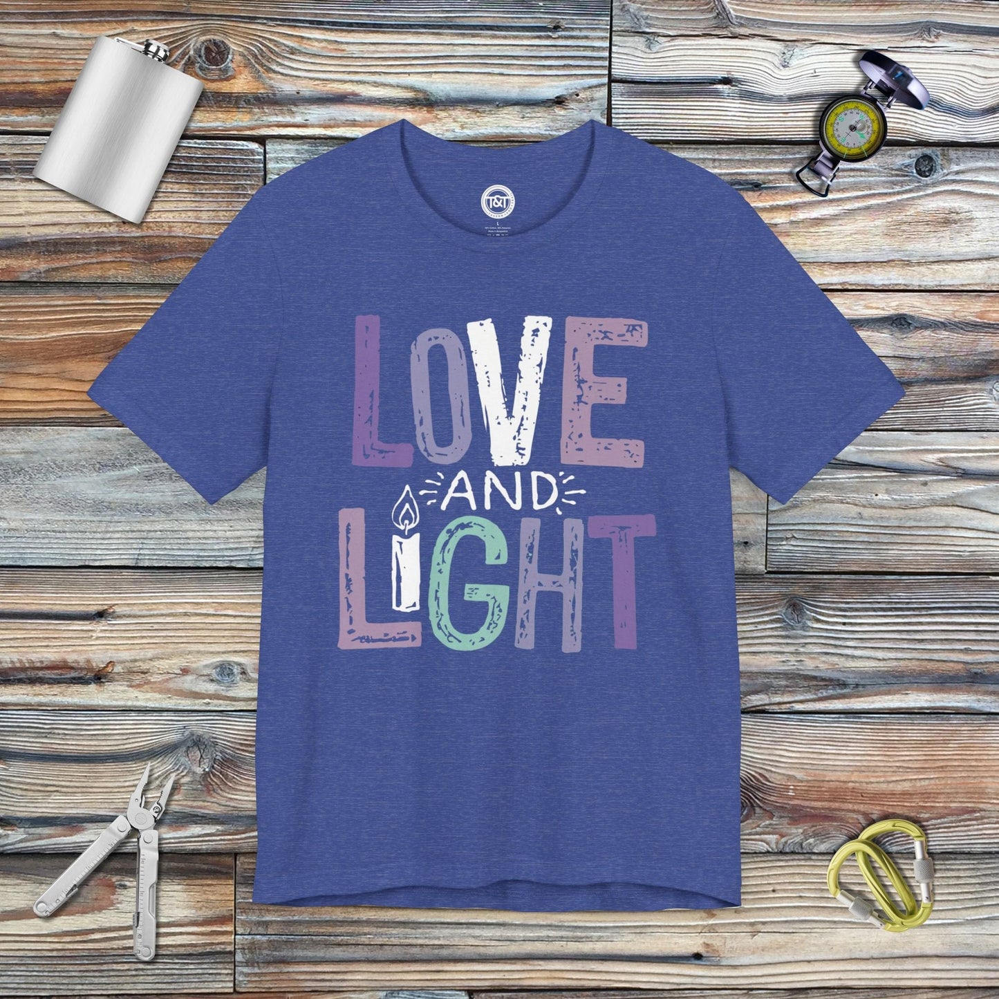 Tavern and Trail T-Shirt Love and Light T-Shirt Heather True Royal / S