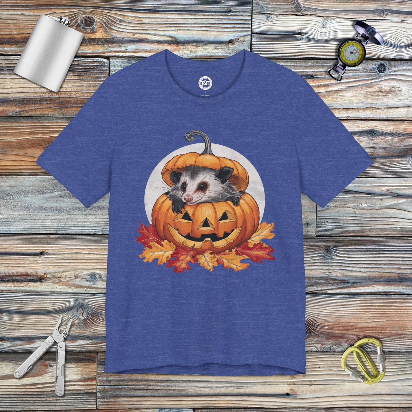 Tavern and Trail T-Shirt Pumpkin Possum T-Shirt Heather True Royal / S