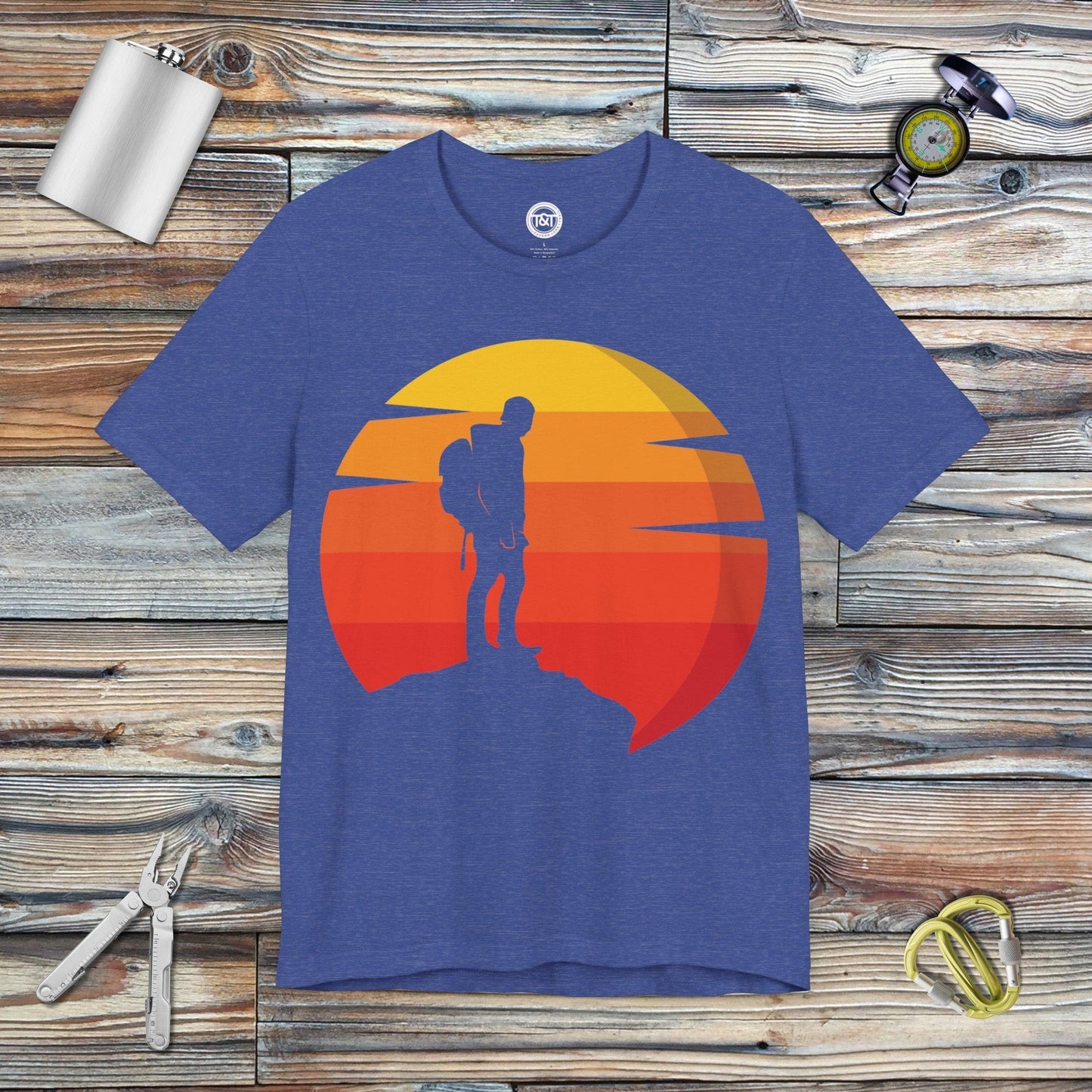 Tavern and Trail T-Shirt Vintage Hiker T-Shirt Heather True Royal / S