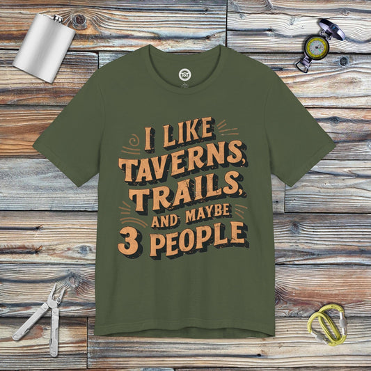 Tavern and Trail T-Shirt 3 People T-Shirt Military Green / S