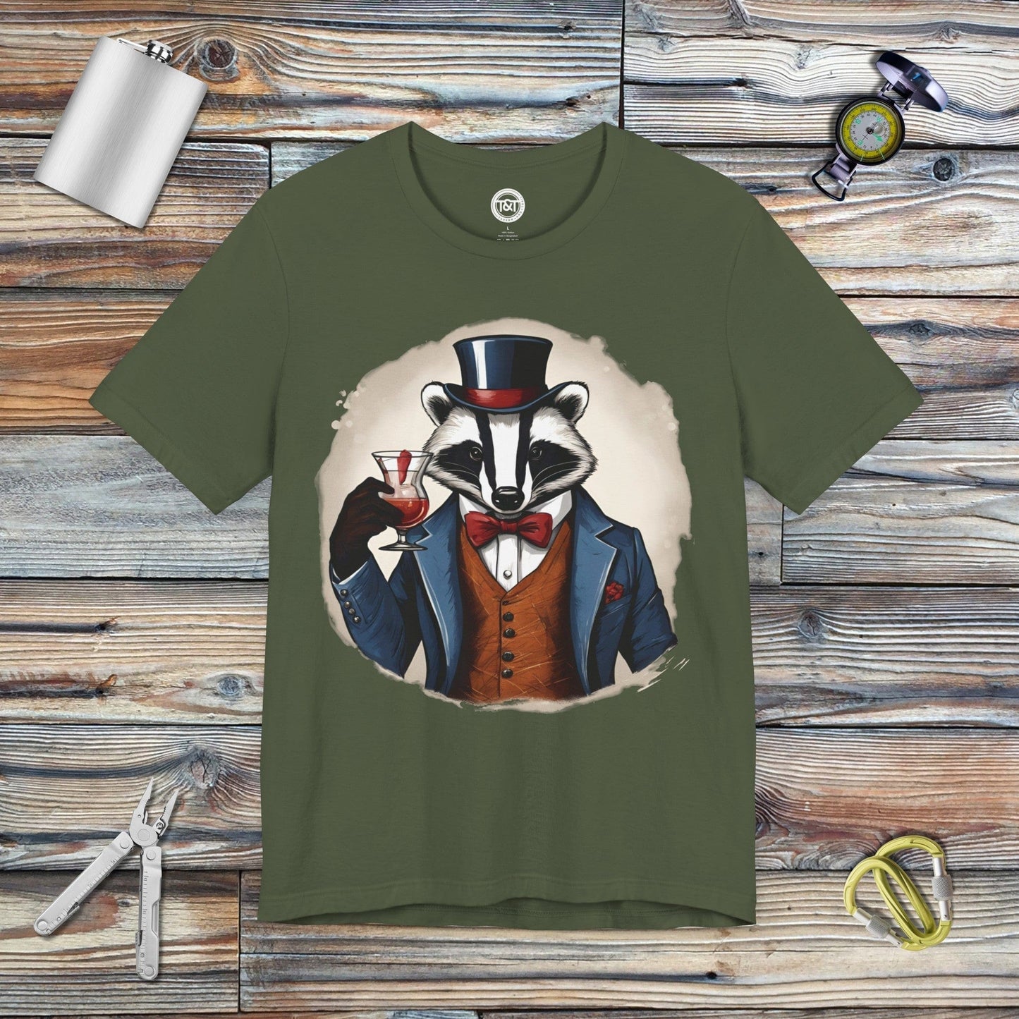 Tavern and Trail T-Shirt Gentleman Badger T-Shirt Military Green / S