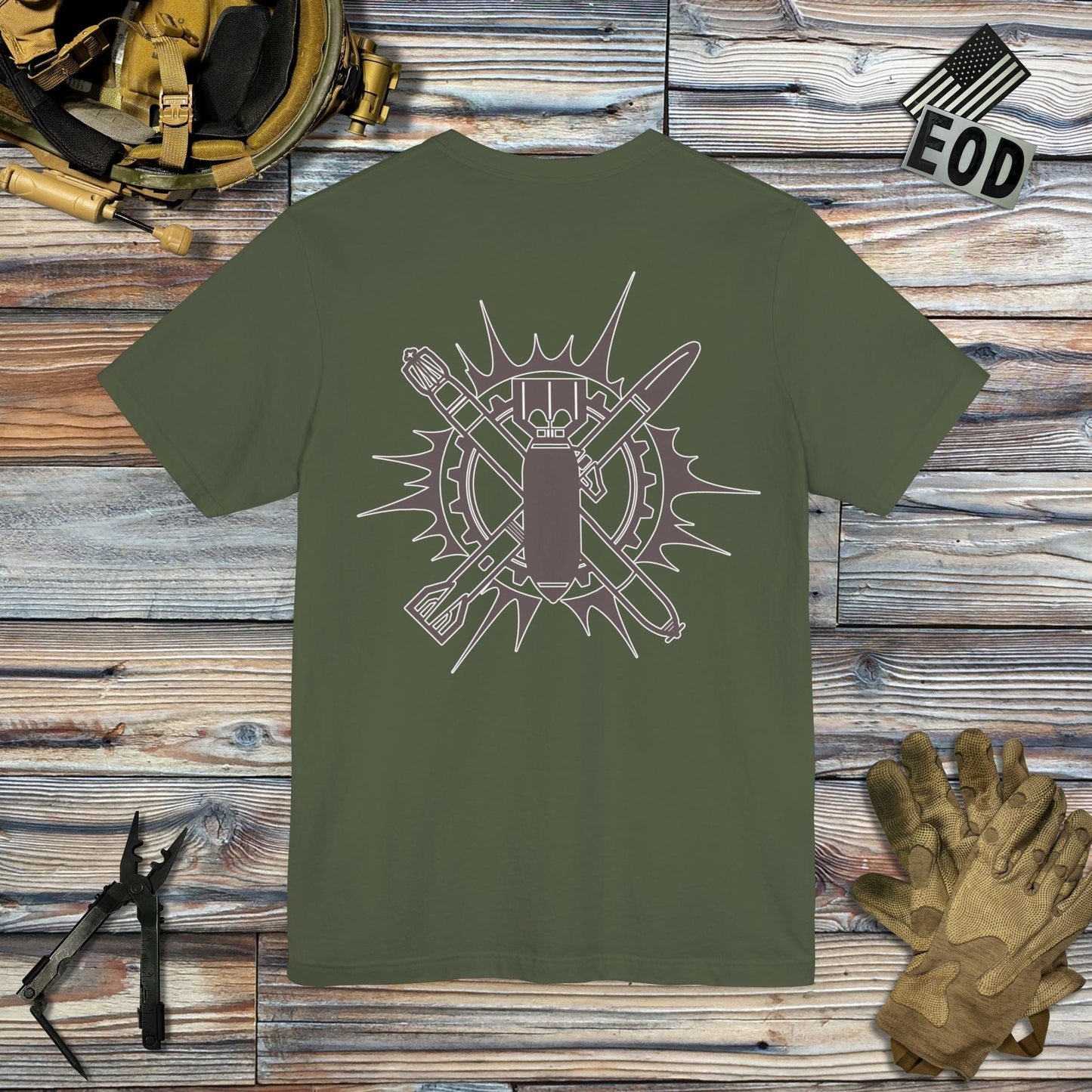 Tavern and Trail T-Shirt Junk in the Sun (Back Print) T-Shirt Military Green / S